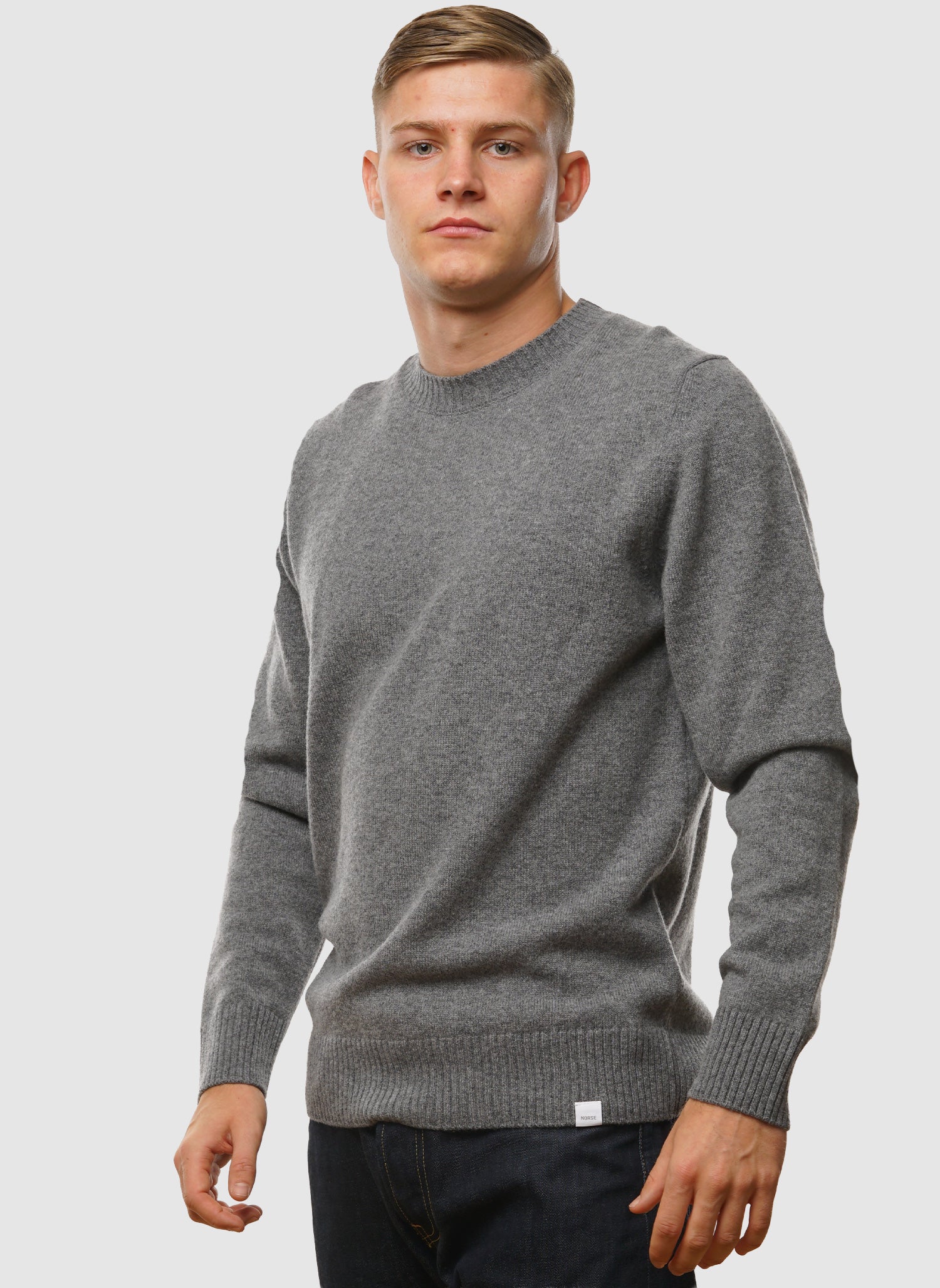Standard Merino-Lammwollpullover - Grau meliert