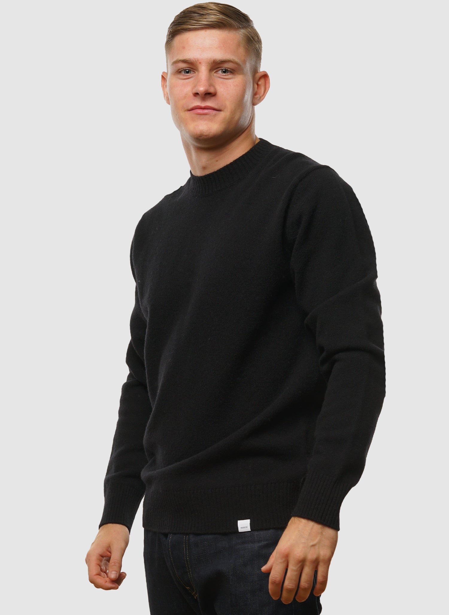 Standard Merino-Lammwollpullover - Schwarz