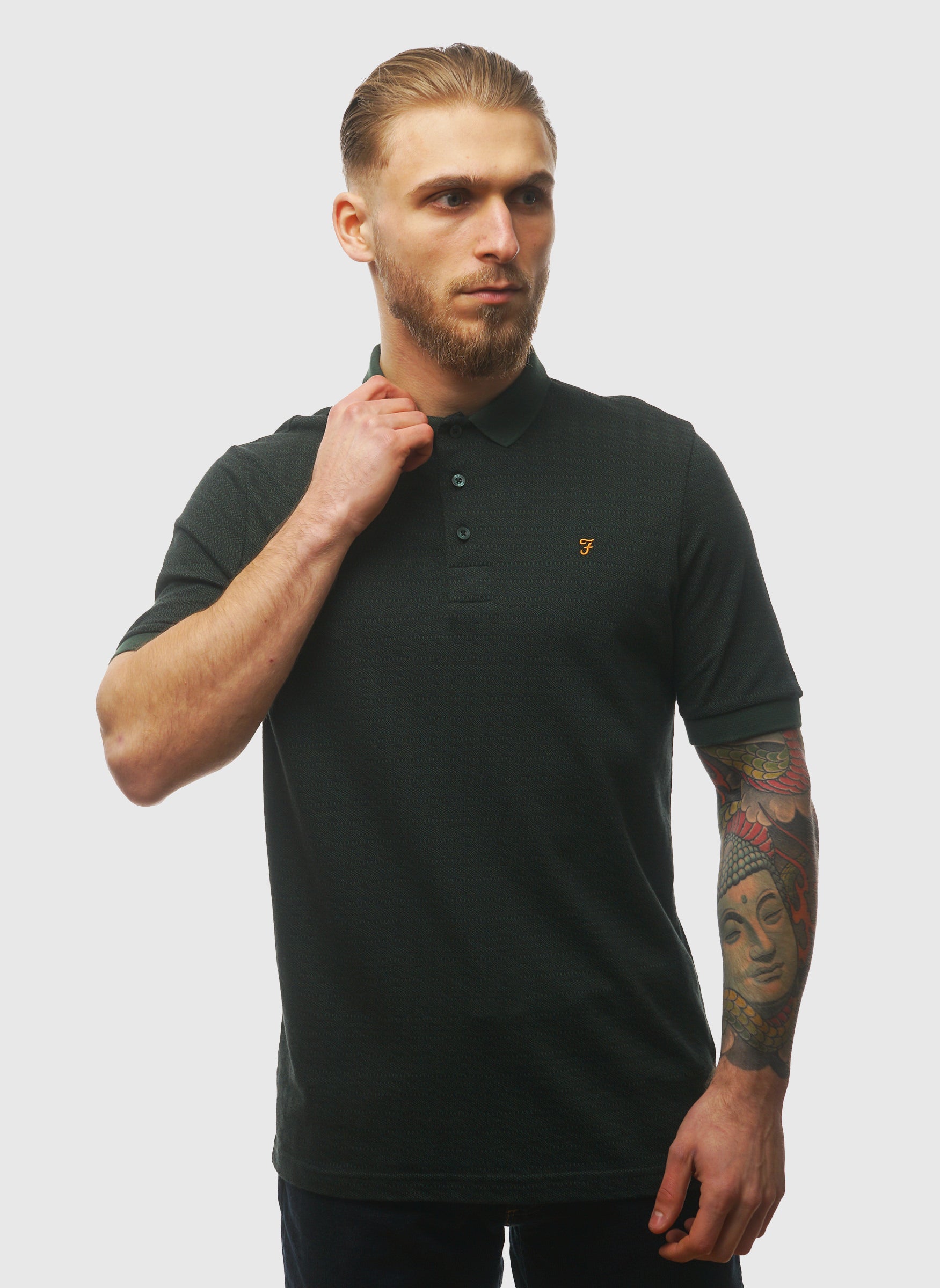 Sefton Textured Polo Shirt - Poplar Green