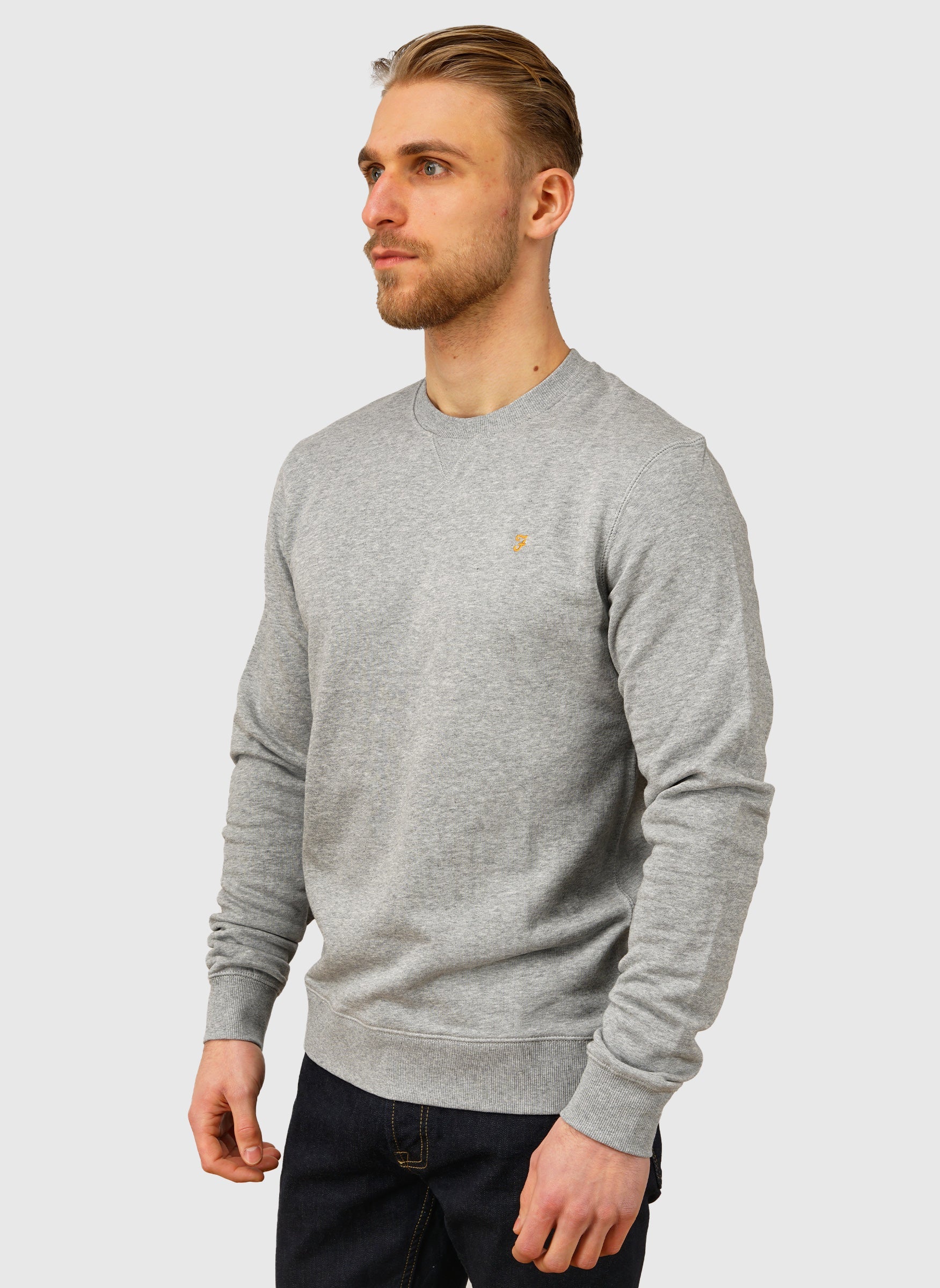 Tim New Crew Neck Sweatshirt - Hellgrau meliert