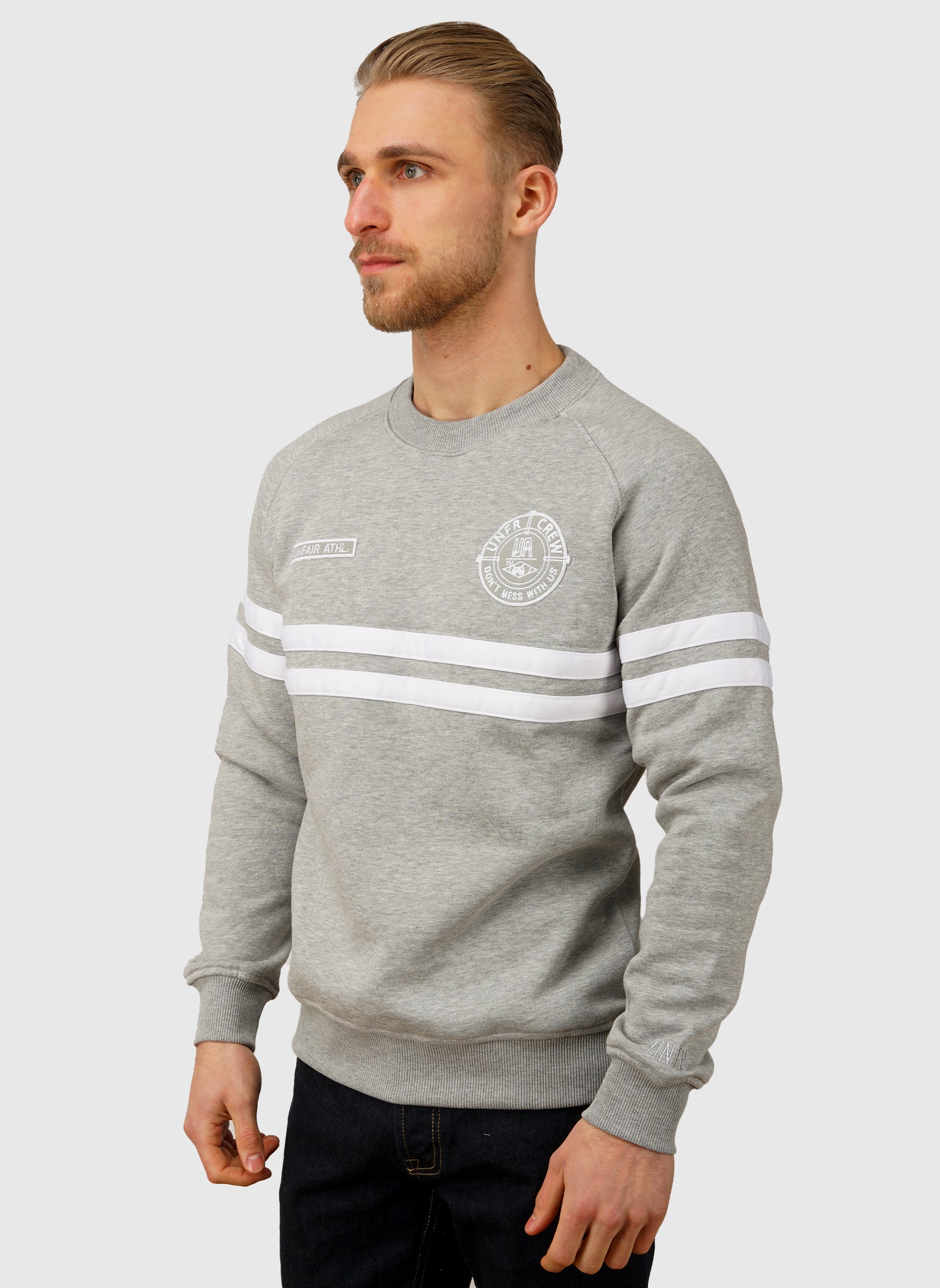 DMWU Crewneck - Grey Melange/White
