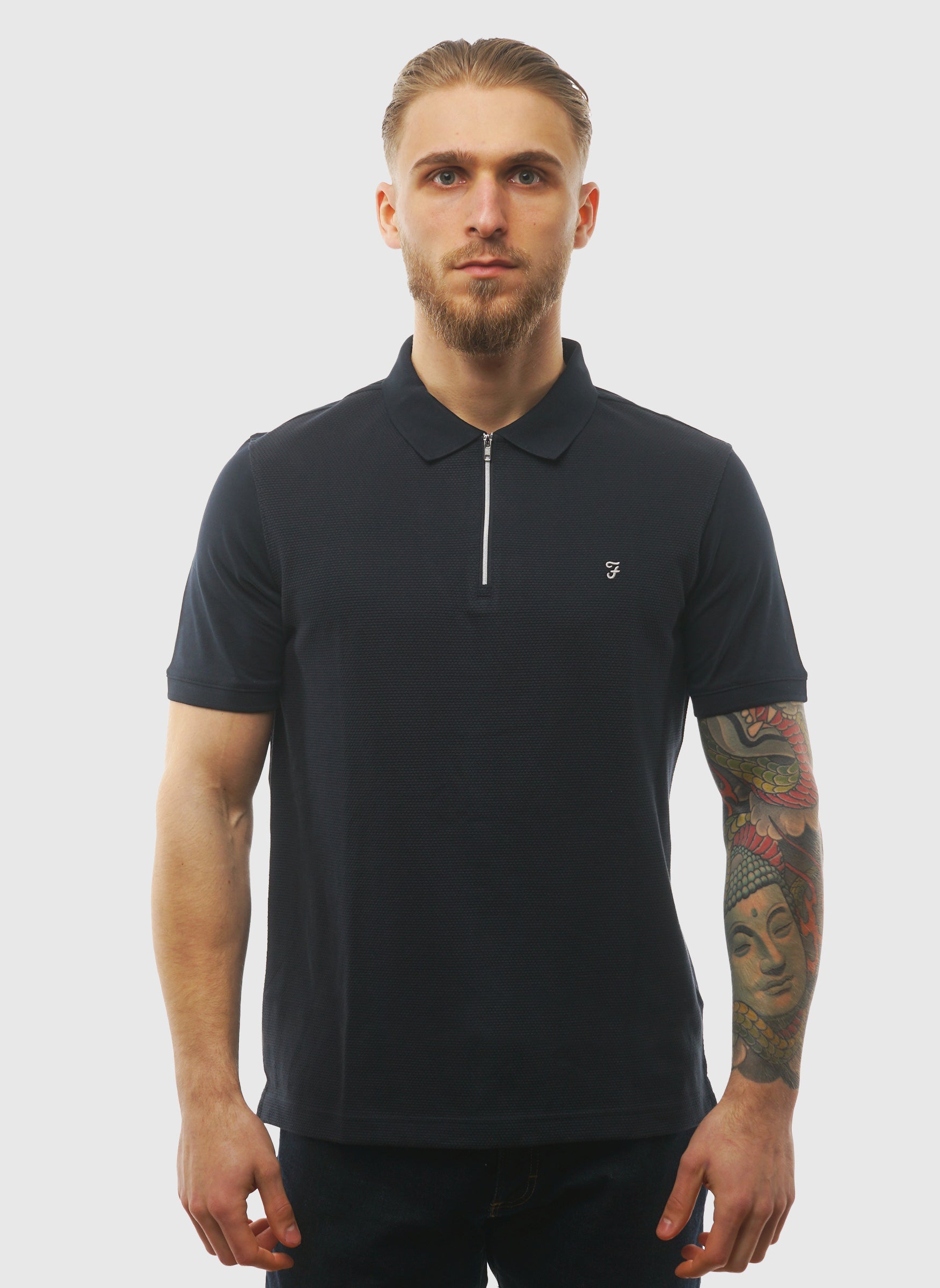 Sanfers 1/4 Zip T-Shirt - True Navy