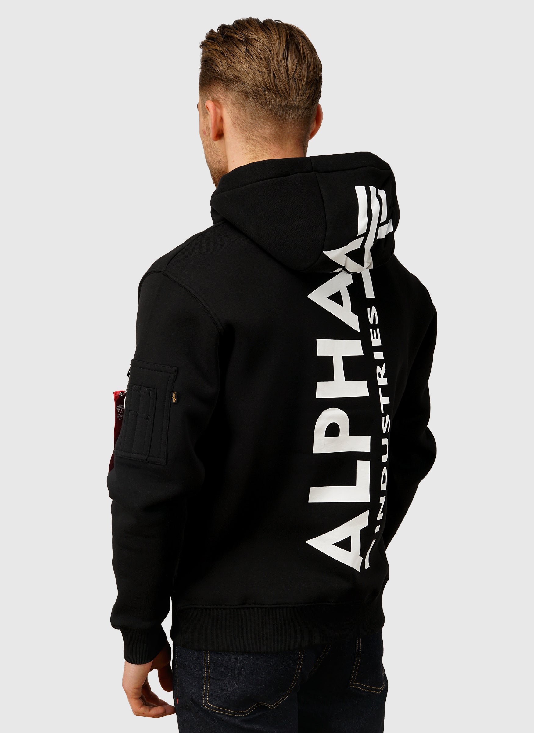 Alpha Backprint Hoodie - Black