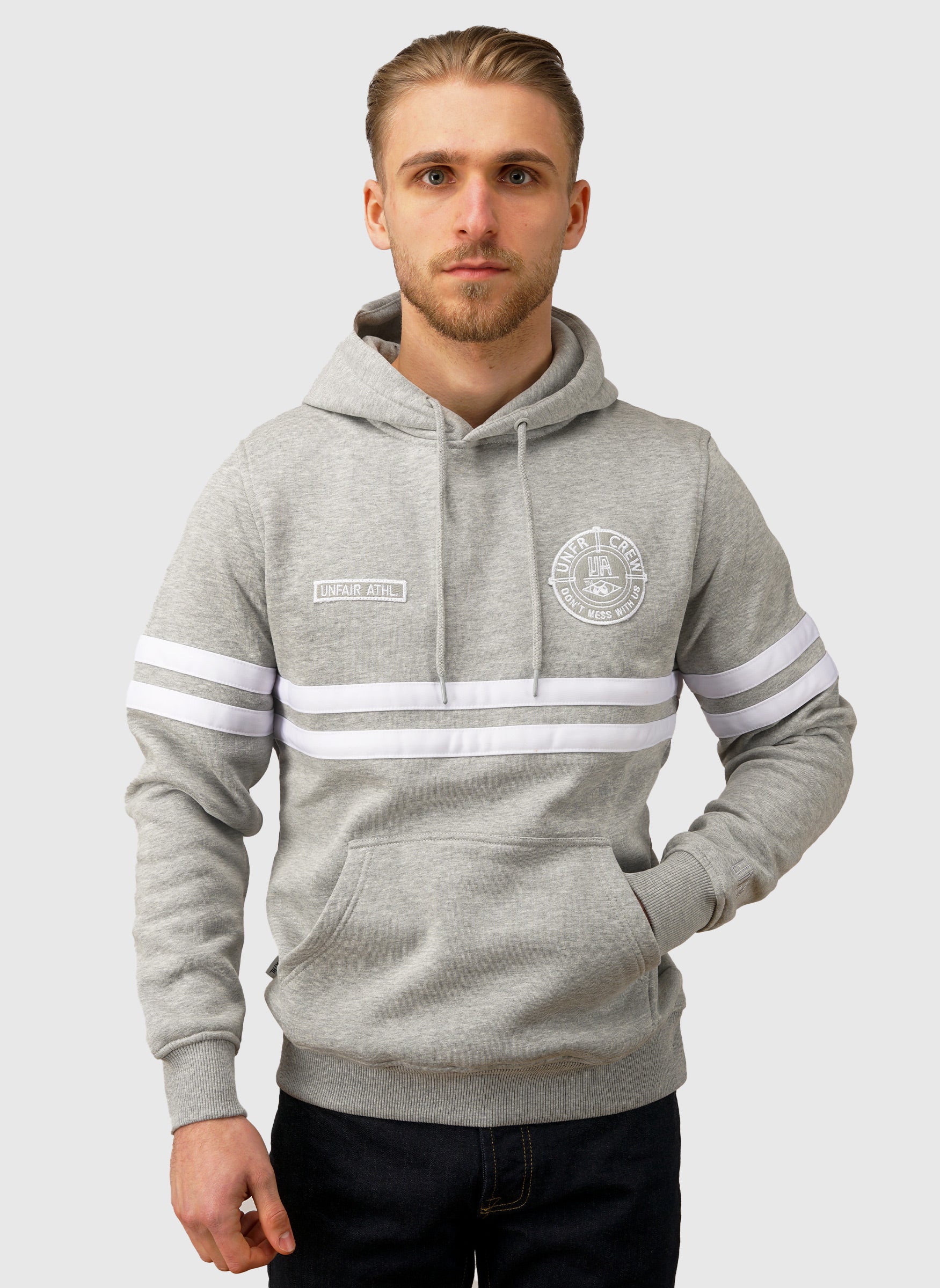 DMWU Hoodie - Grey Melange/White