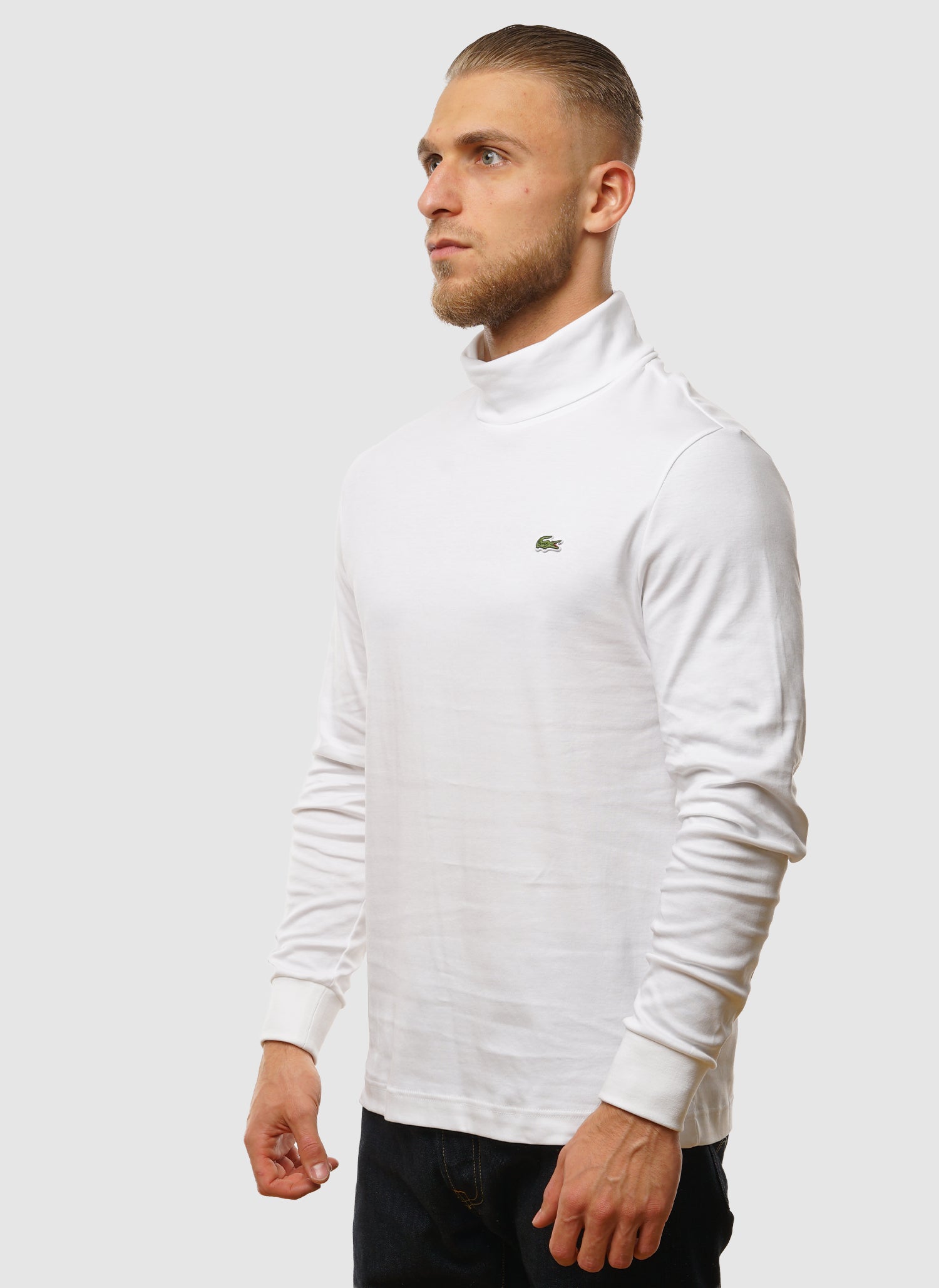 Rollkragen-T-Shirt – Weiß