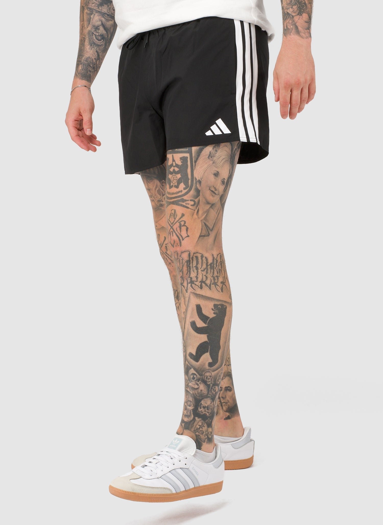 3-Stripes 3-Inch Swim Shorts - Black/White