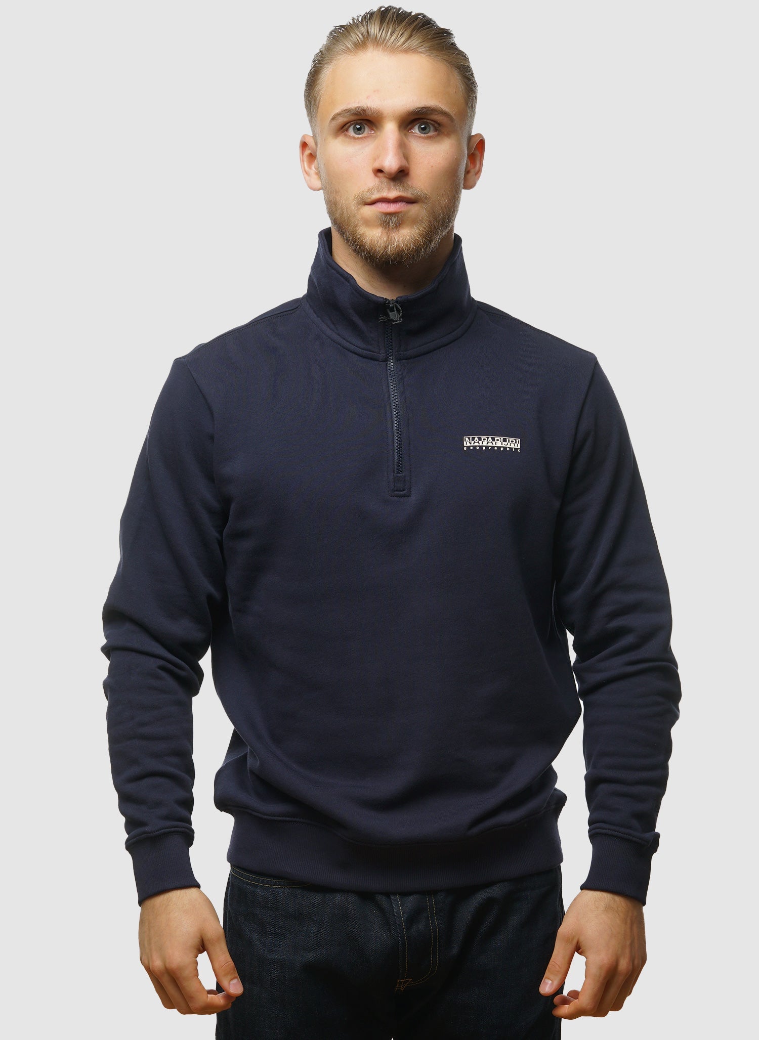 B-Small Box Half Zip Sweatshirt - Blu Marine