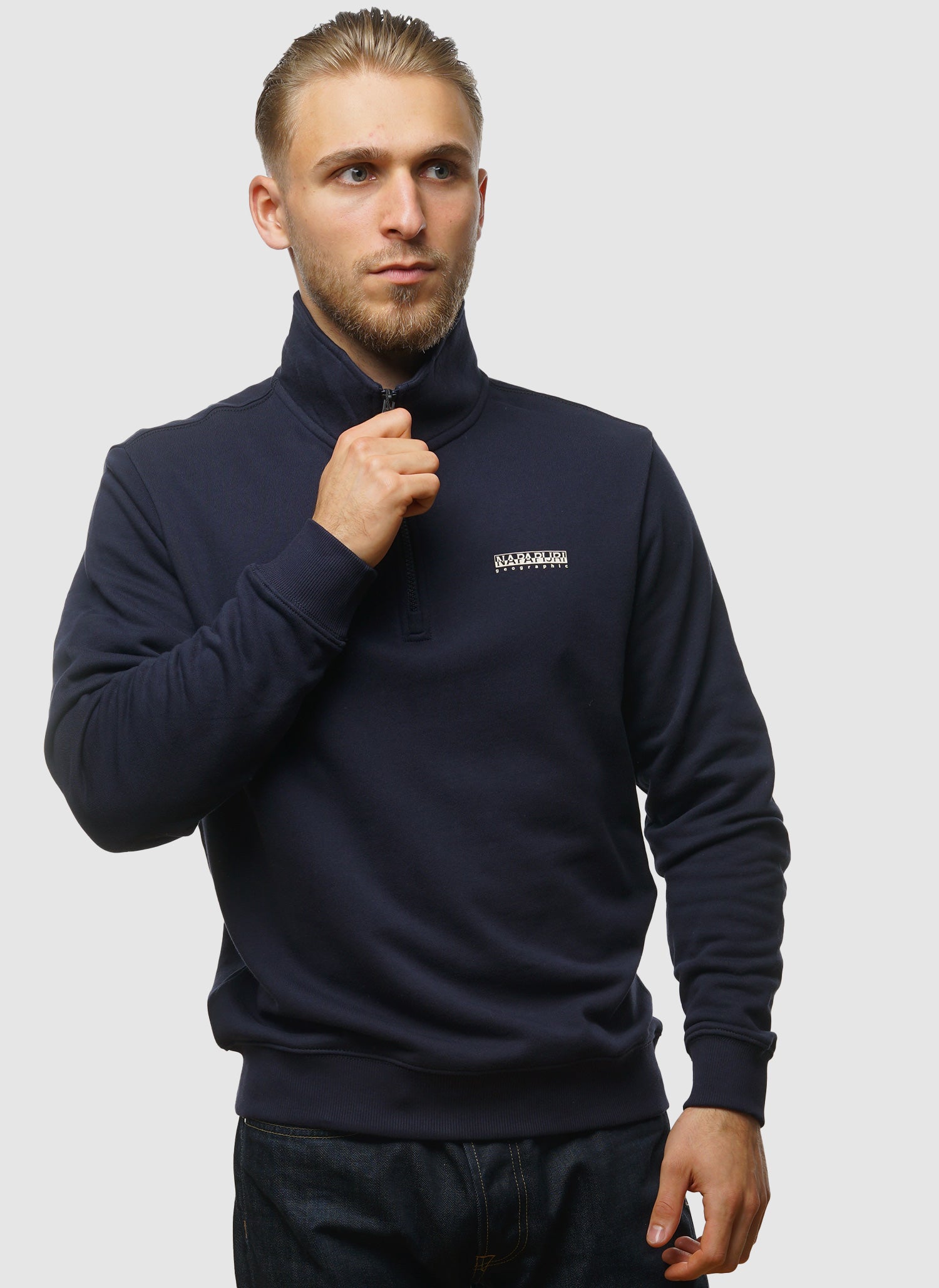 B-Small Box Half Zip Sweatshirt - Blu Marine