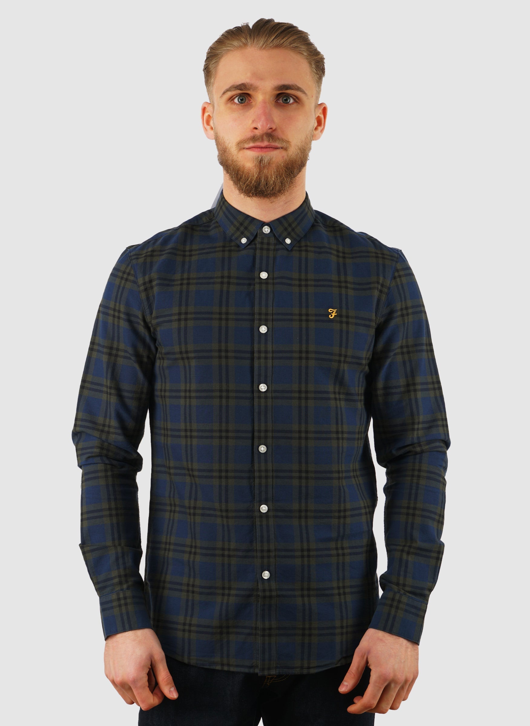 Brewer Check Slim Fit Hemd - Evergreen