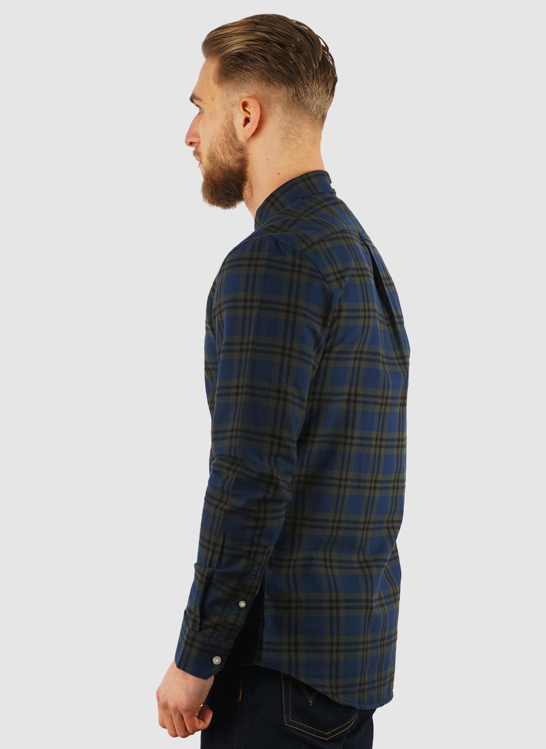 Brewer Check Slim Fit Hemd - Evergreen