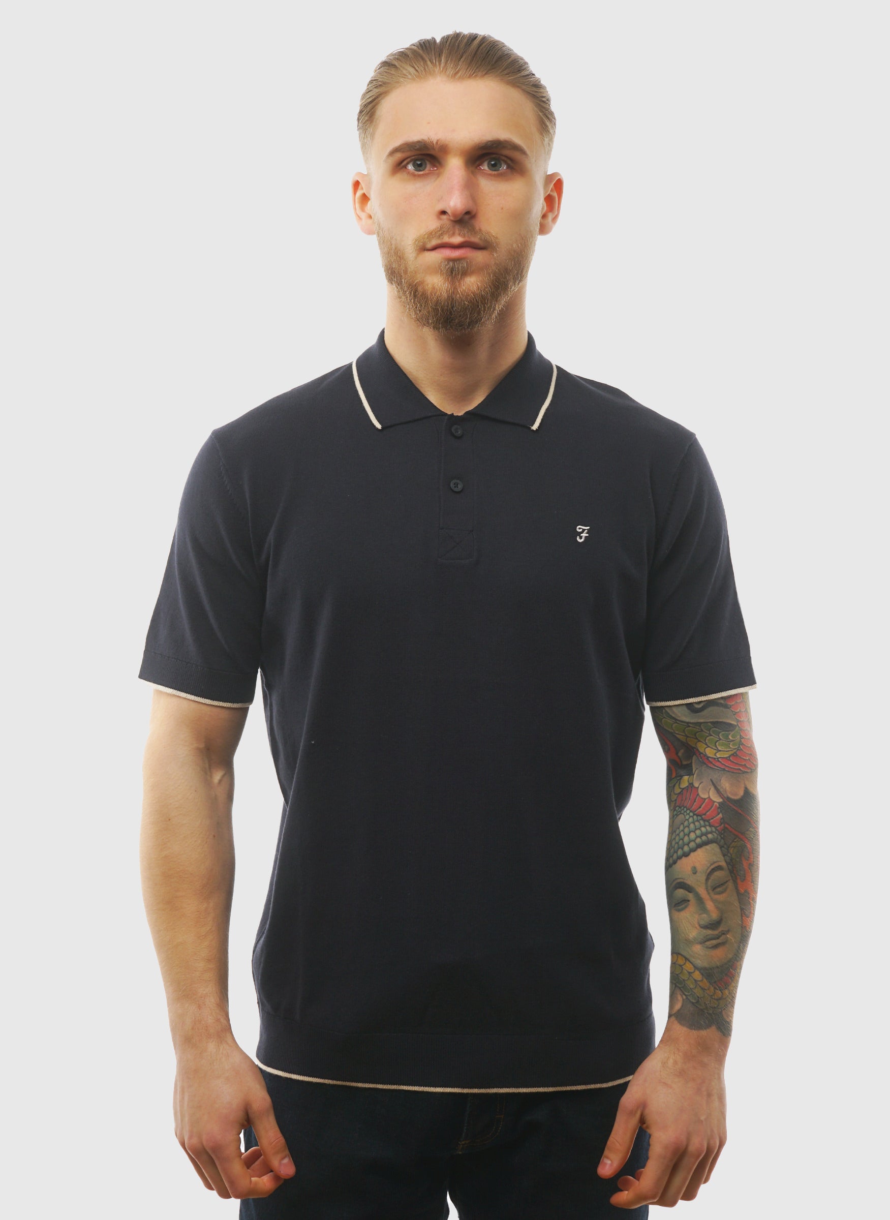 Seth Knitted Polo Shirt - True Navy