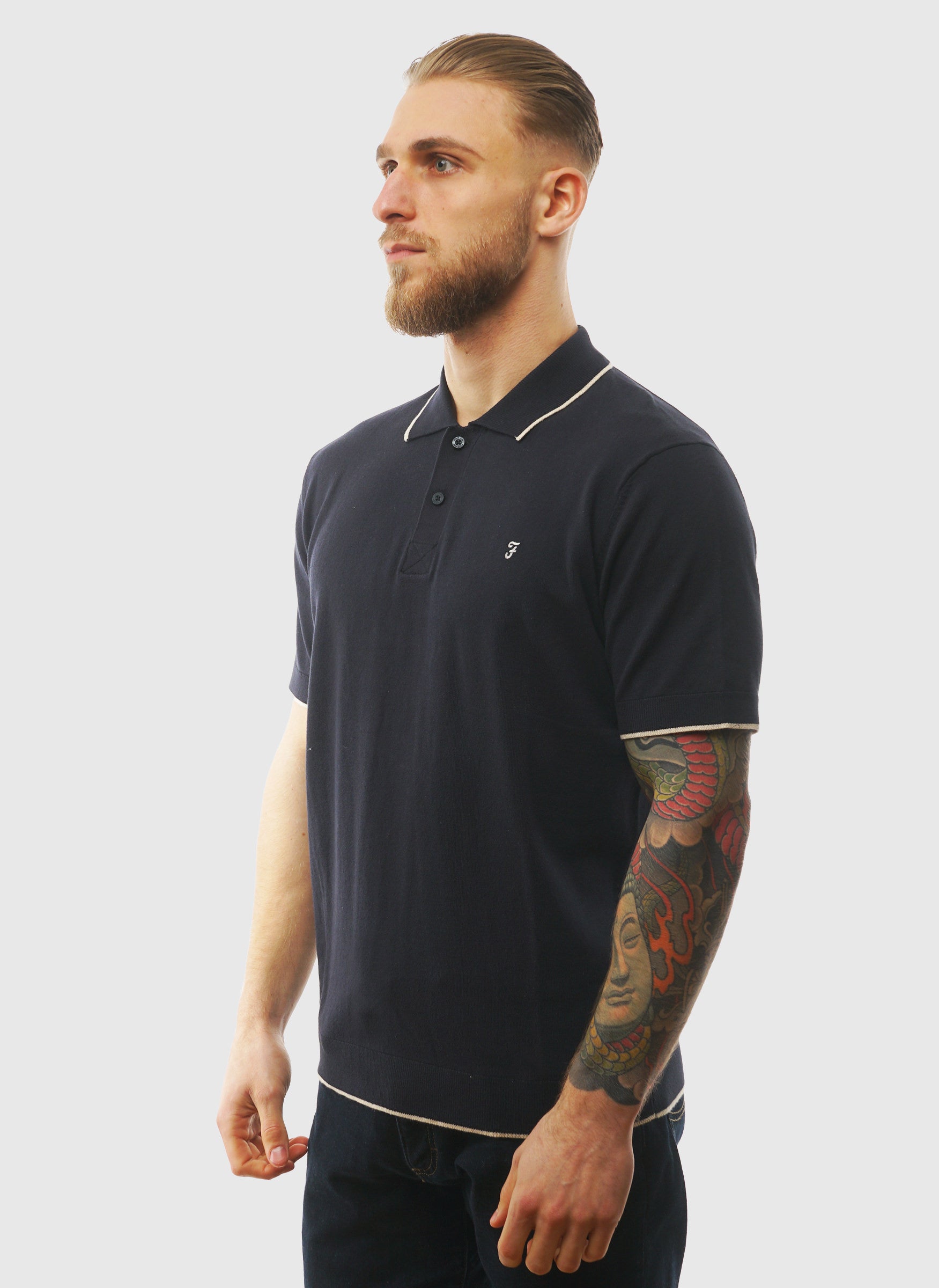 Seth Knitted Polo Shirt - True Navy