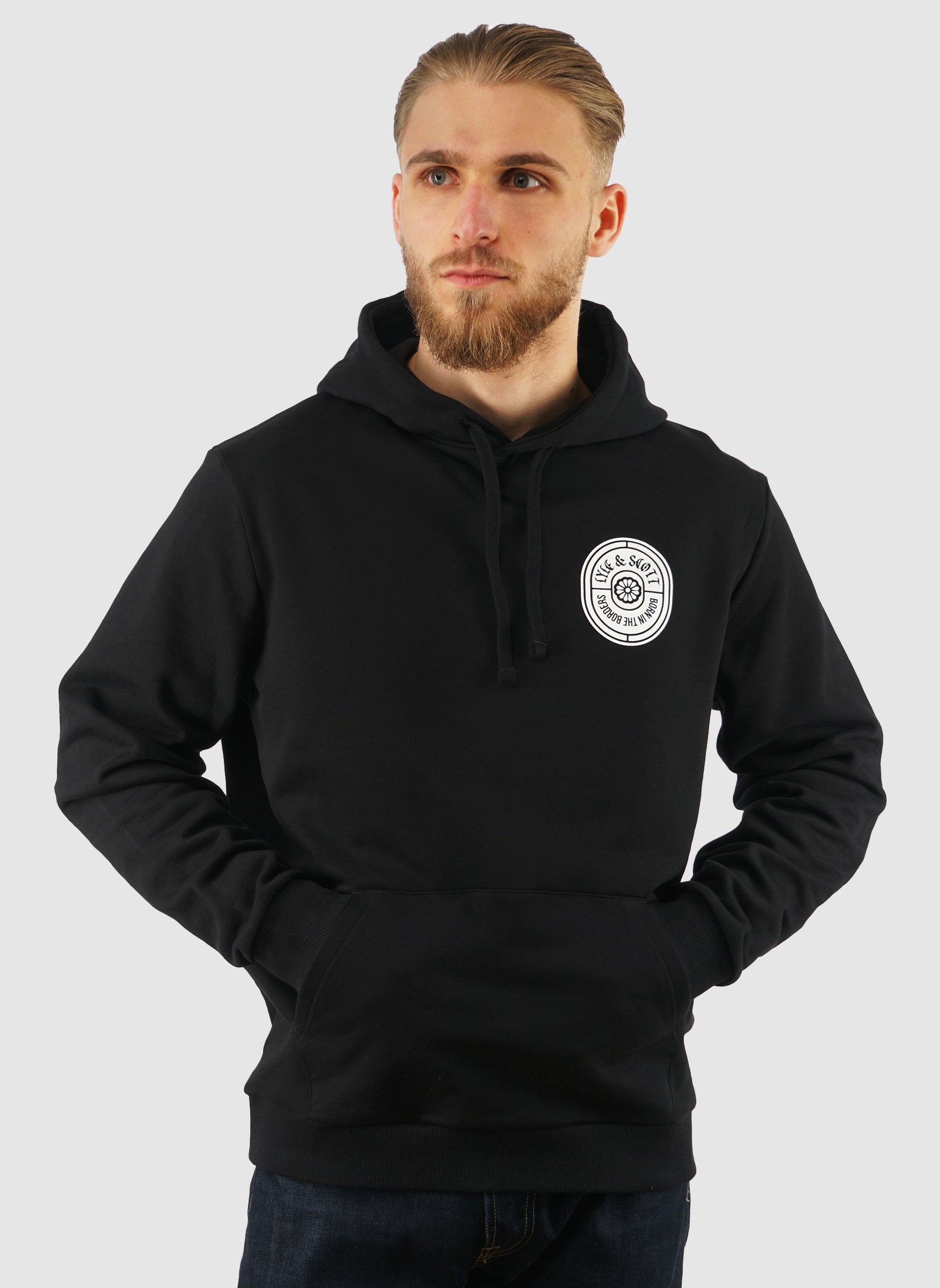 Borders Label Graphic Hoodie - Jet Black