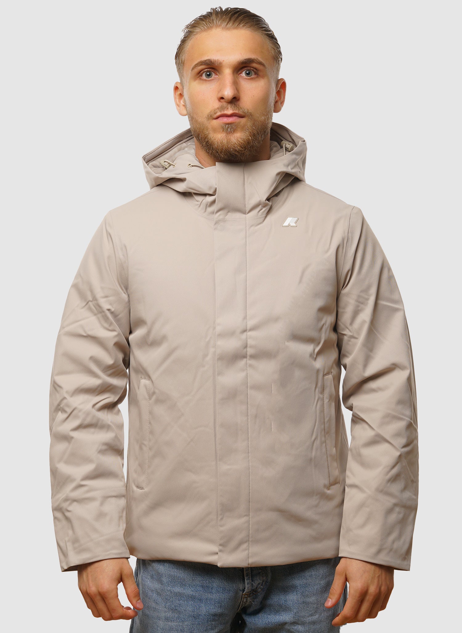 Jacko Twill Marmota Jacket - Beige Cashmere/Grey