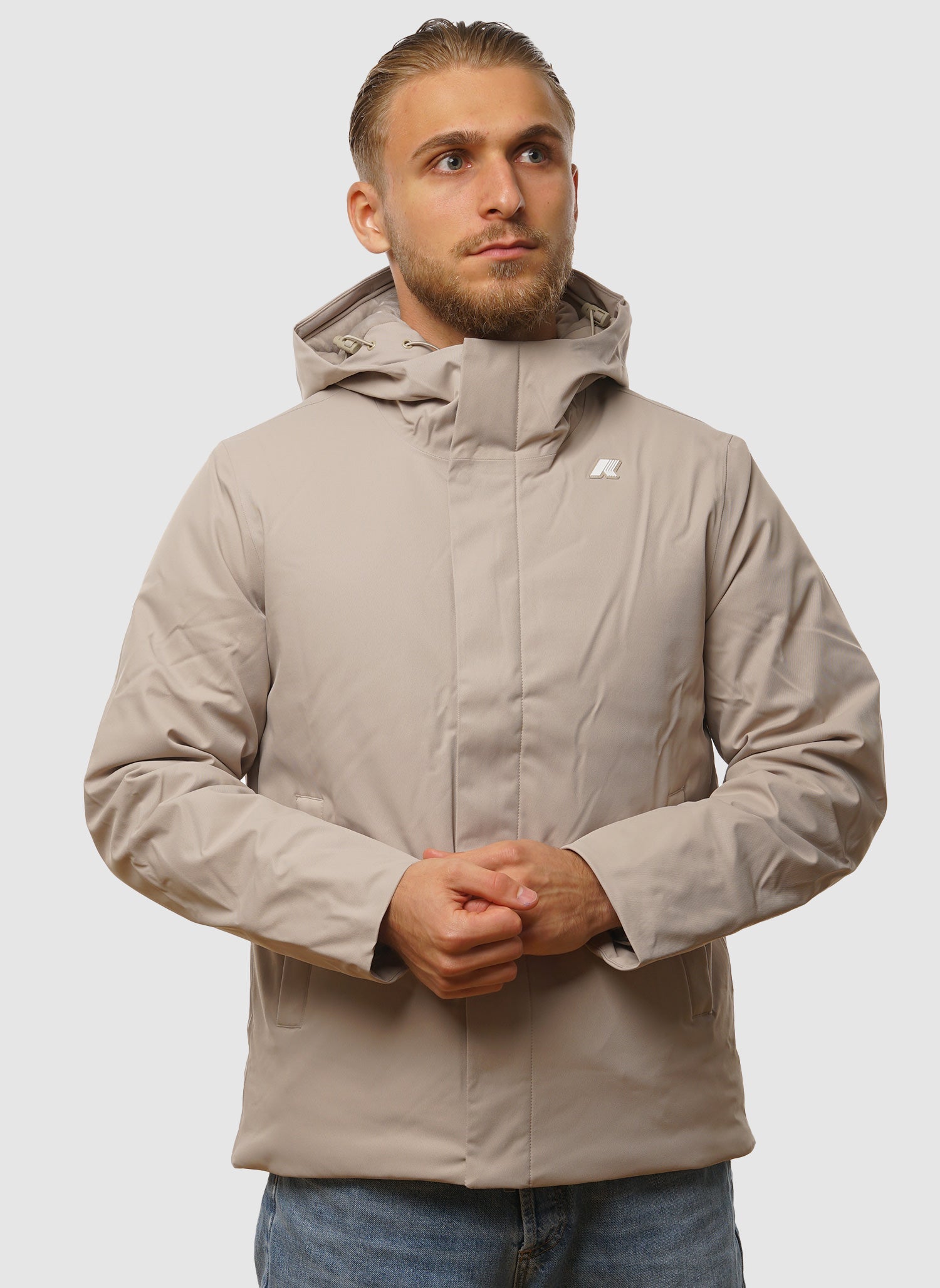 Jacko Twill Marmota Jacket - Beige Cashmere/Grey