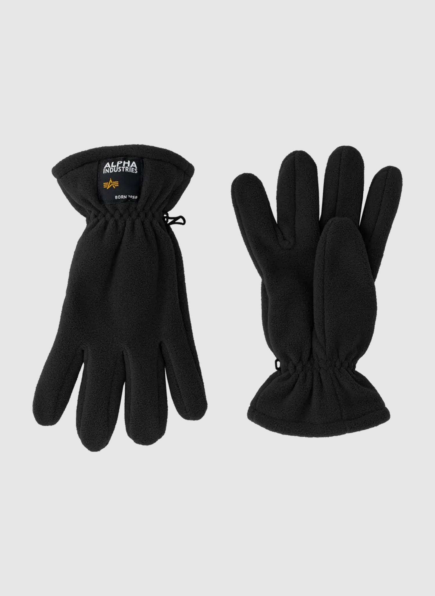 Label Fleece Gloves - Black