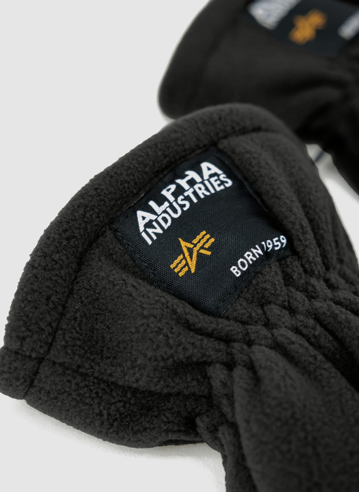 Label Fleece Gloves - Black