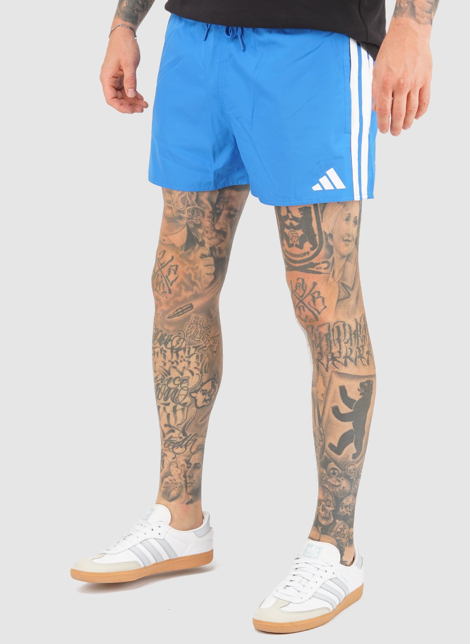 3-Stripes 3-Inch Swim Shorts - Blue Royal/White