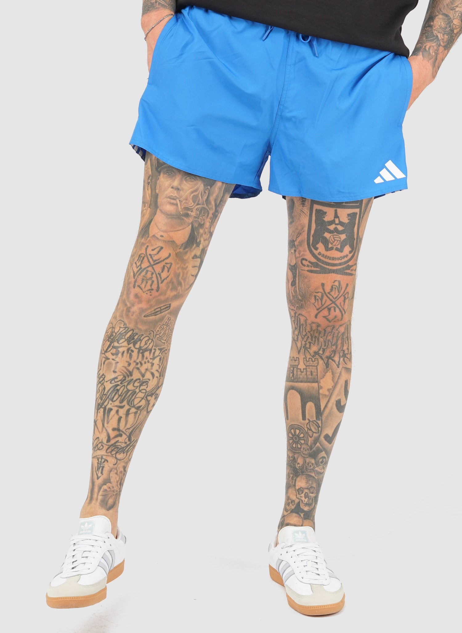 3-Stripes 3-Inch Swim Shorts - Blue Royal/White