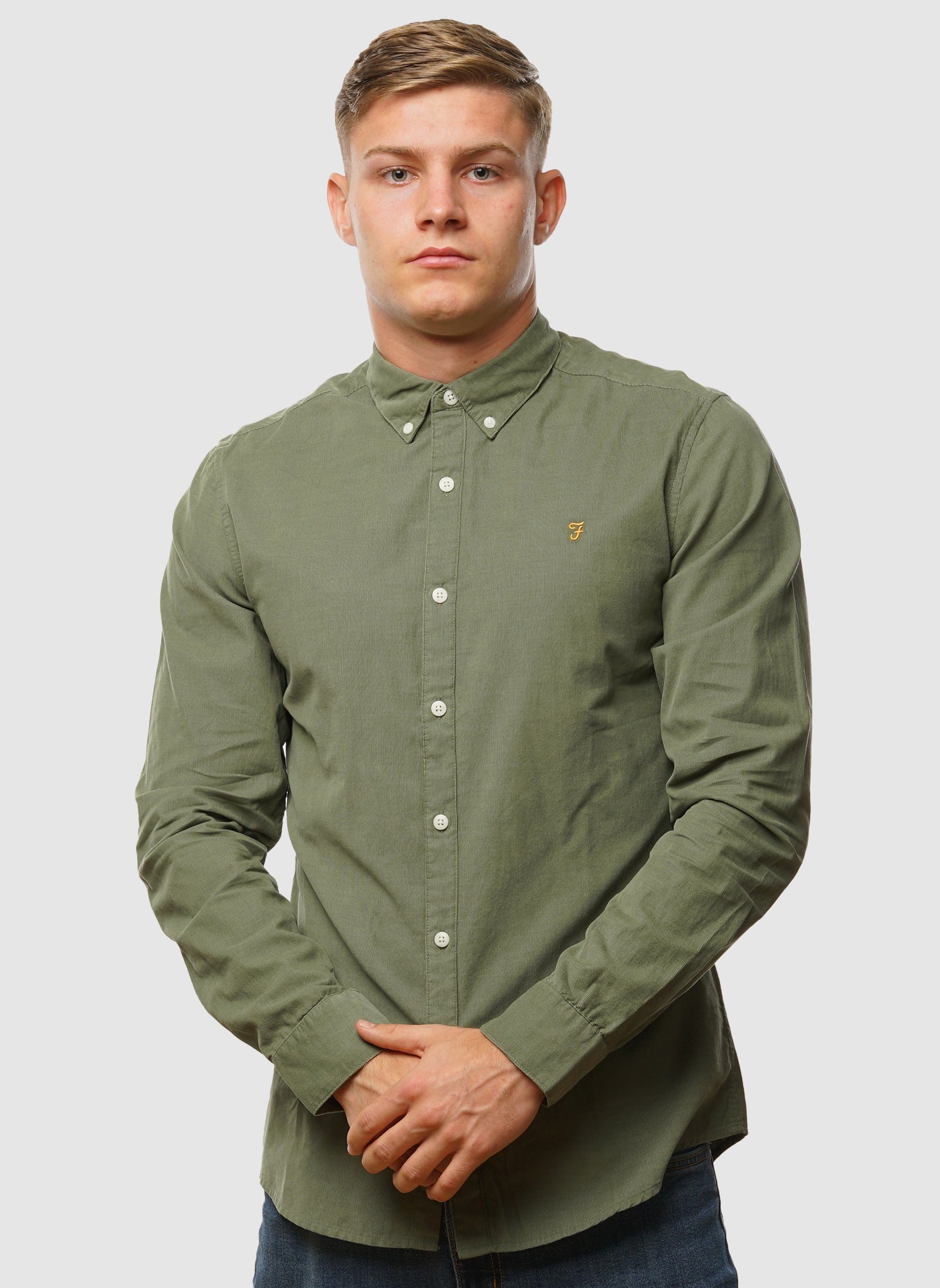 Fontella Cordhemd – Estragongrün