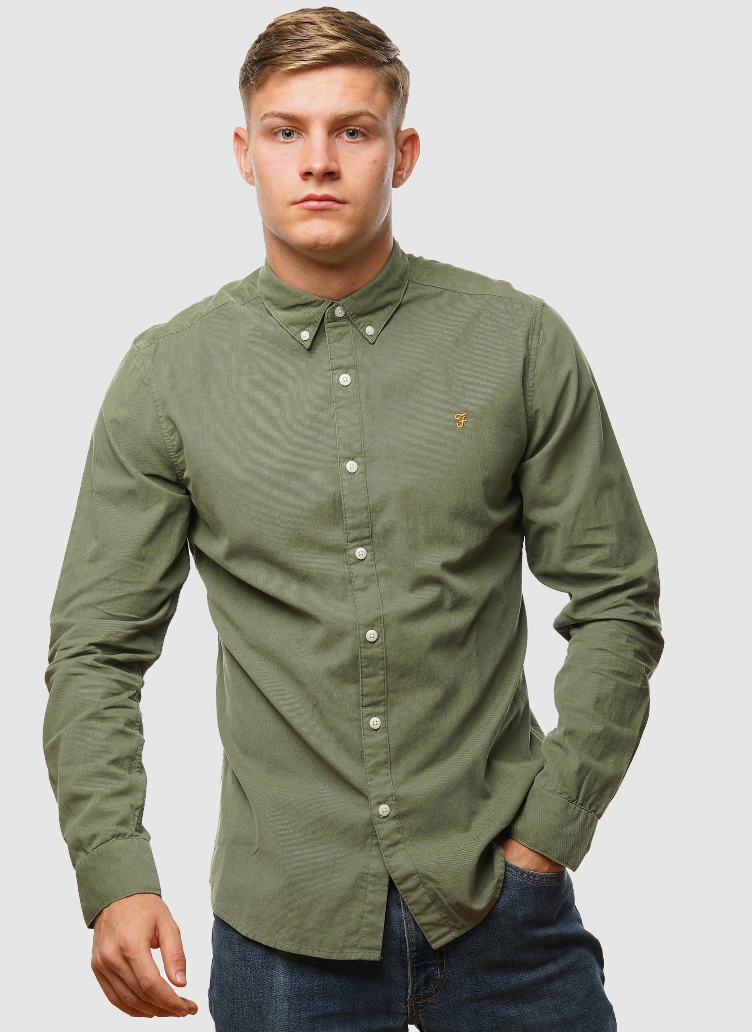 Fontella Cordhemd – Estragongrün