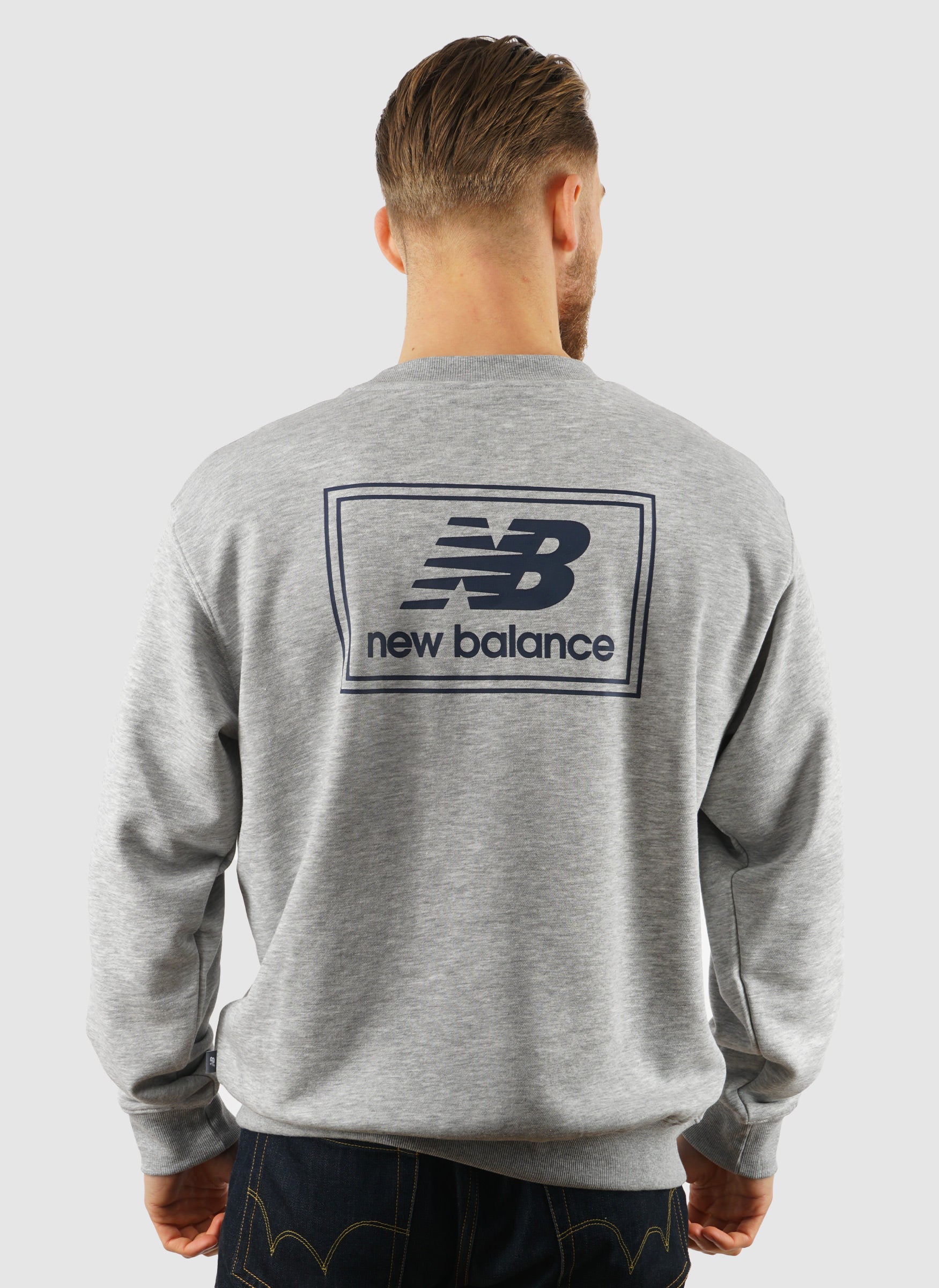Woven Label Crew Sweatshirt - Grey