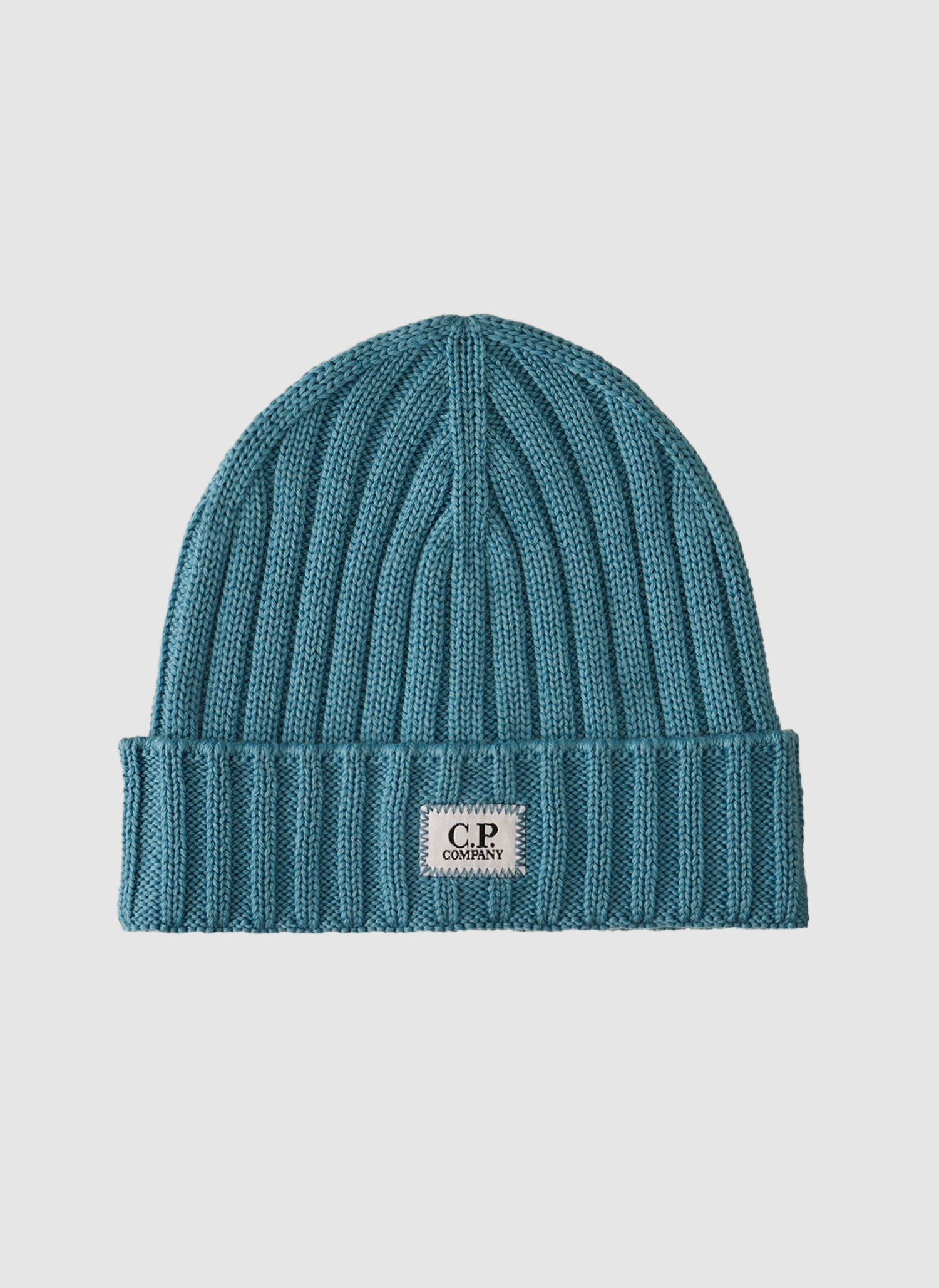 Extra Fine Merino Wool Logo Beanie - Aegean Blue