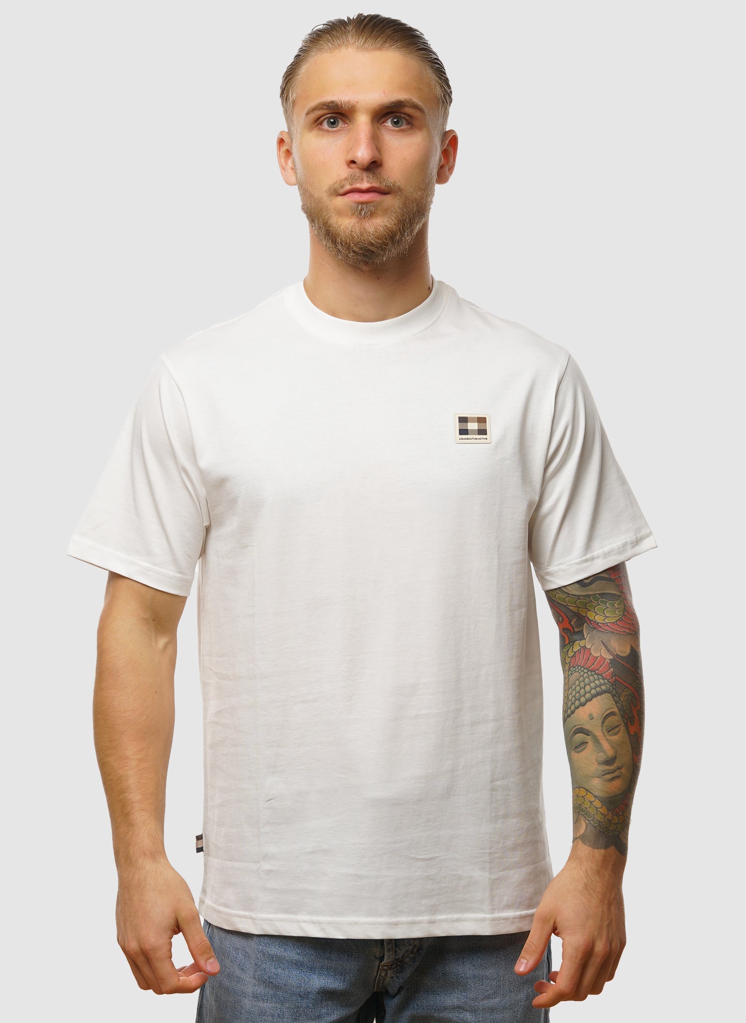 Rubber Patch Logo T-Shirt - Old White