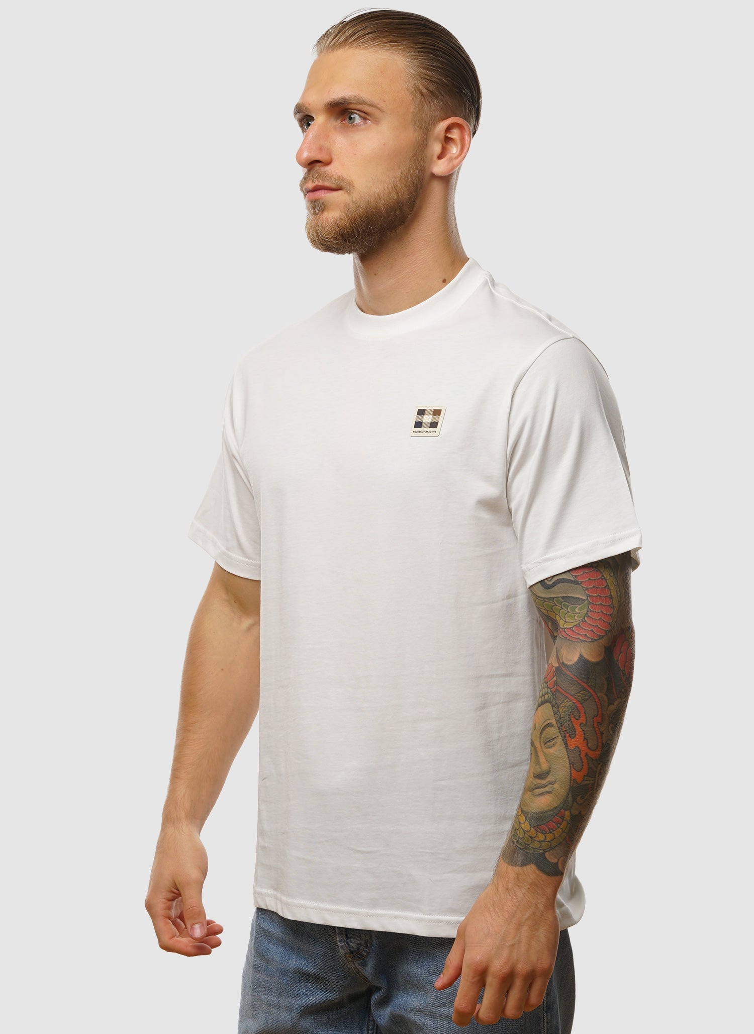 Rubber Patch Logo T-Shirt - Old White