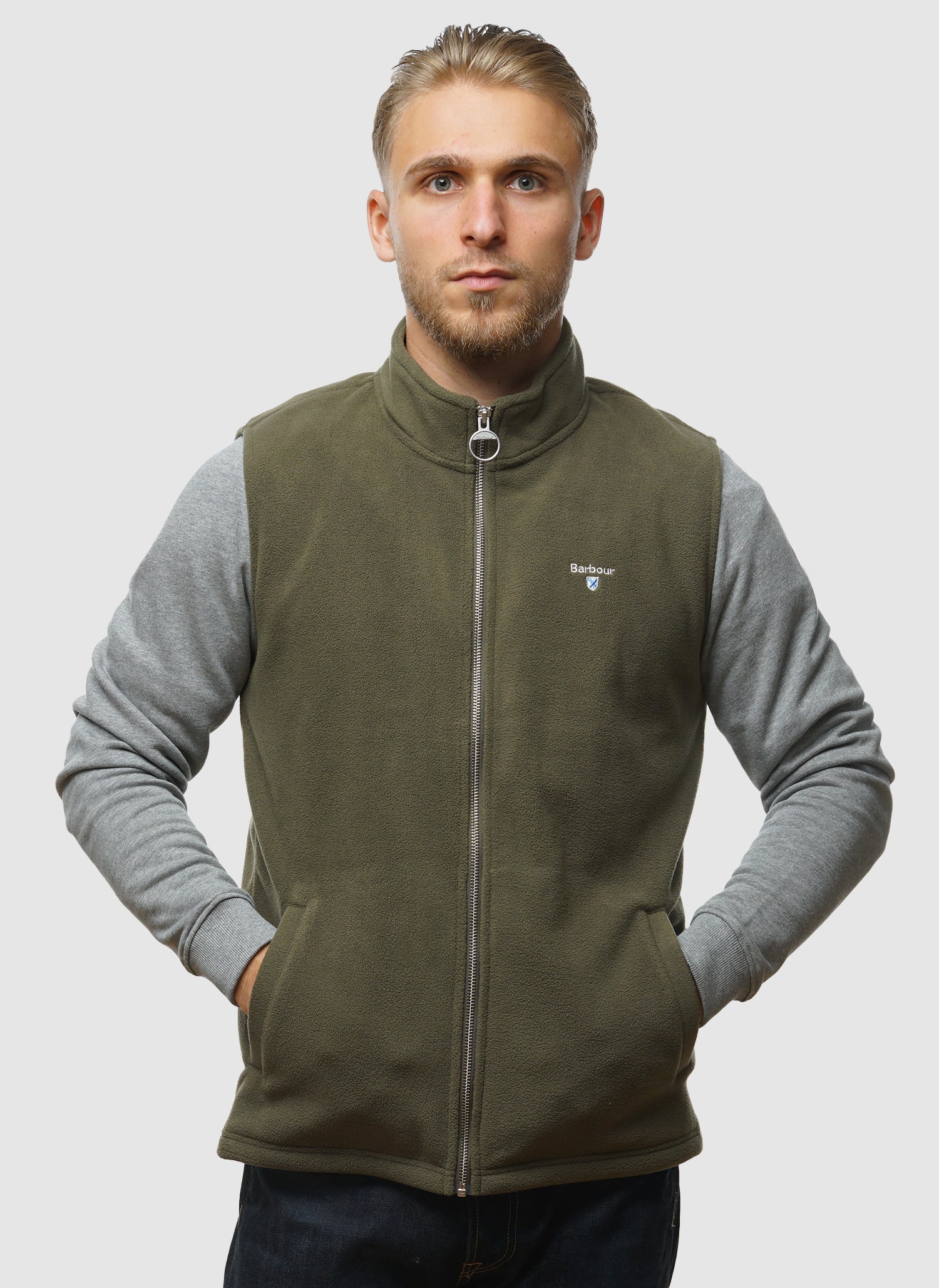 Essentials Fleeceweste – Mitteloliv