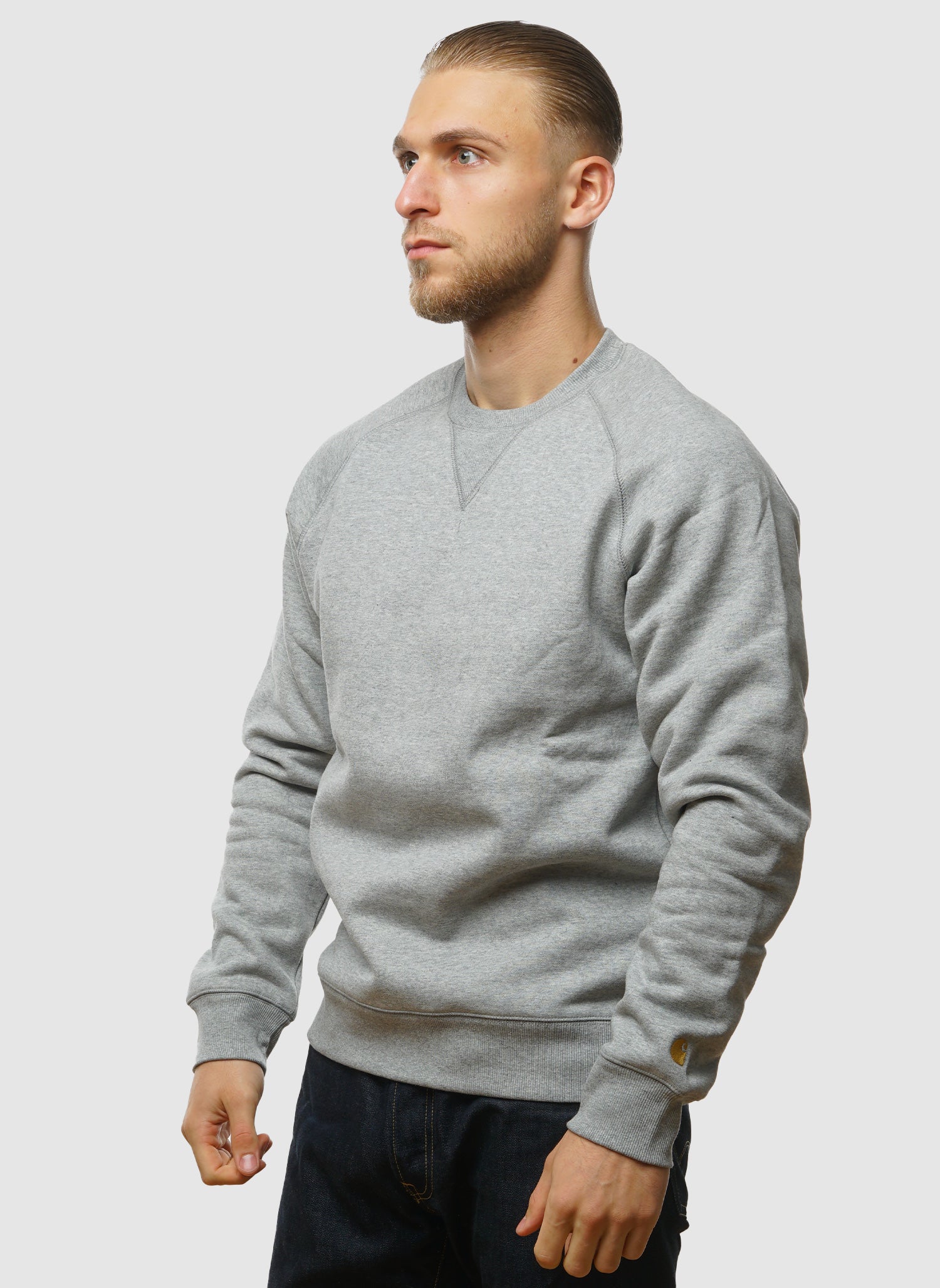 Chase Sweatshirt – Grau meliert/Gold