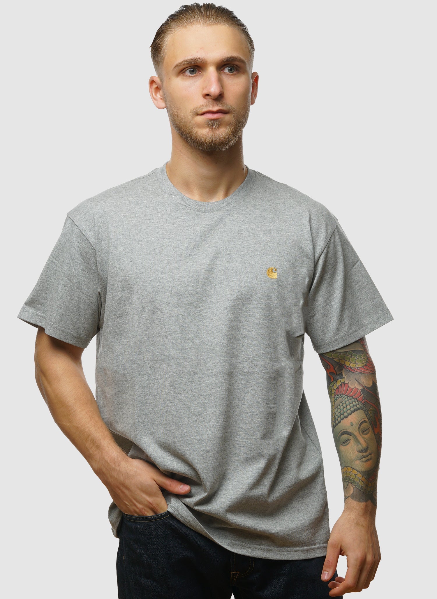 Chase T-Shirt - Grey Heather/Gold