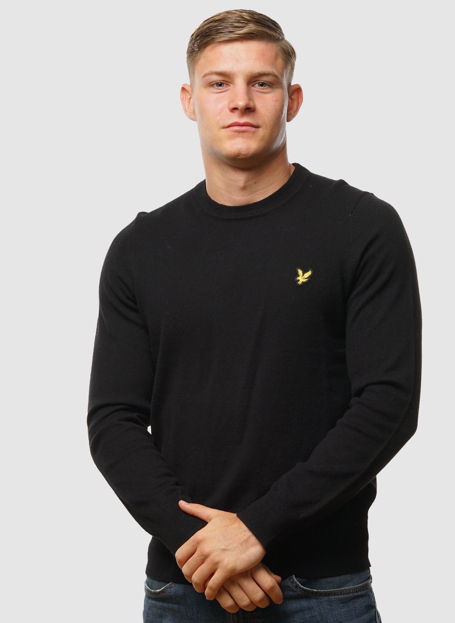 Cotton Merino 12gg Jumper - Jet Black
