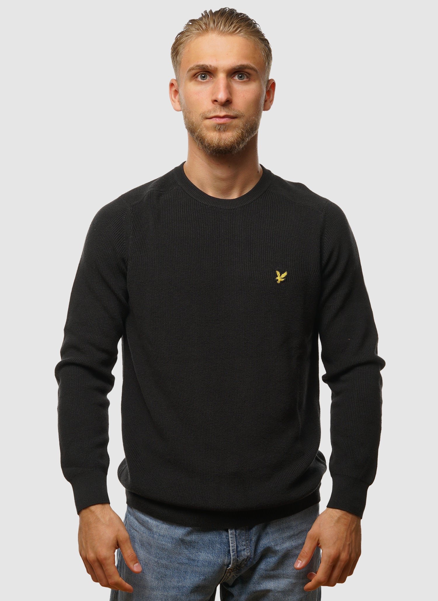 Engineered Rib Crew Neck - Black Ice