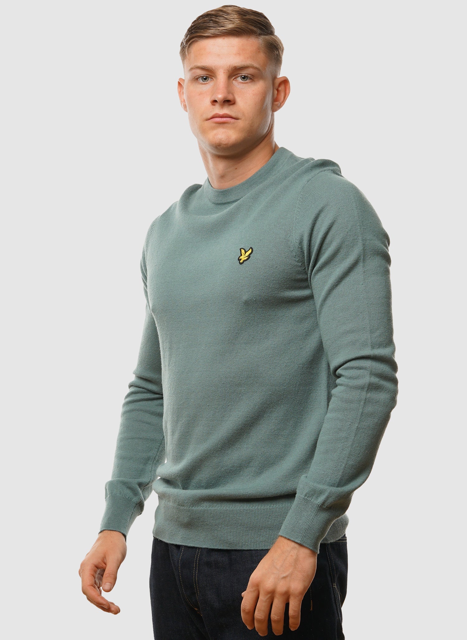 Cotton Merino 12gg Jumper - Agave Green