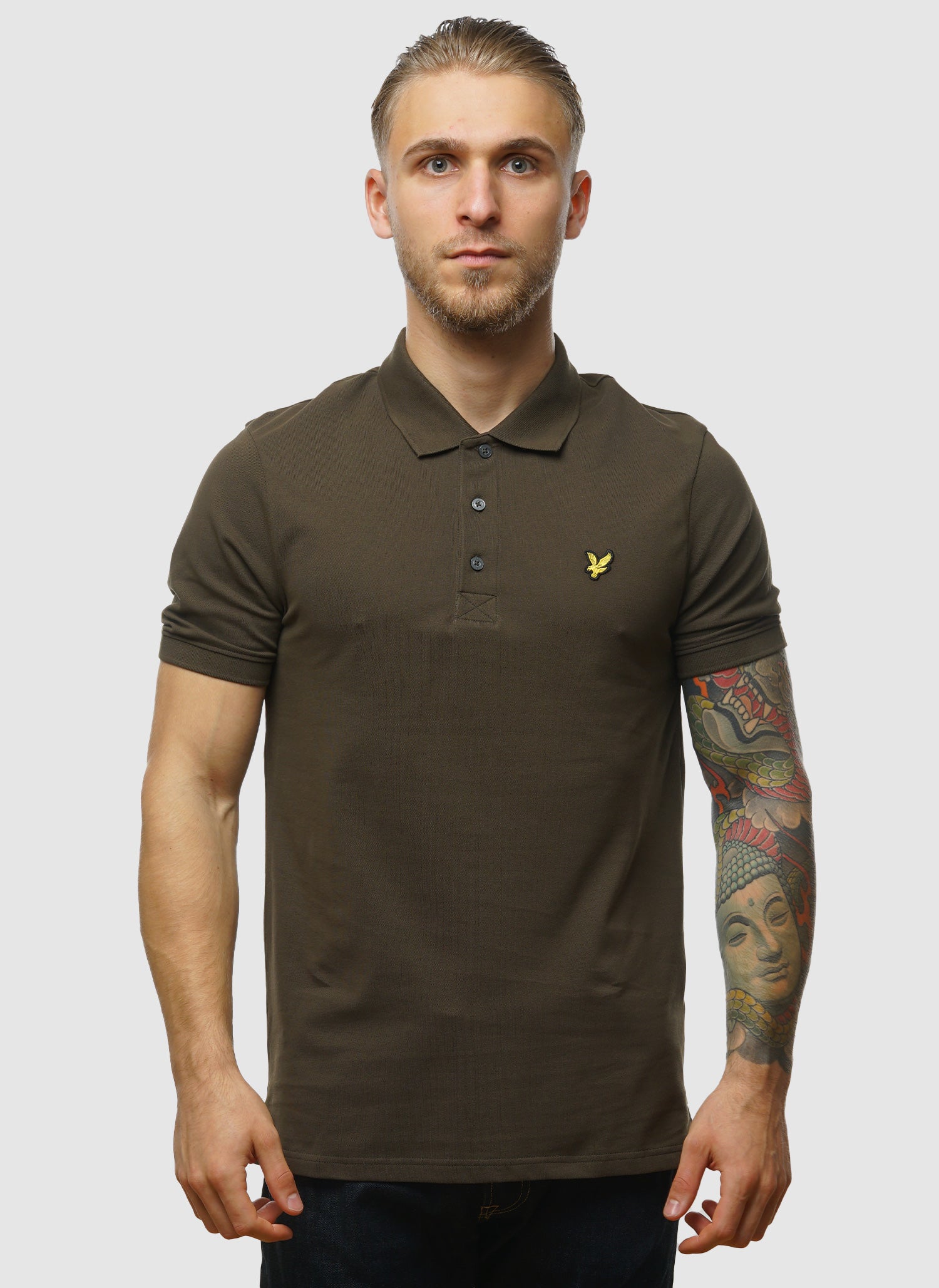 Plain polo shirt - Olive