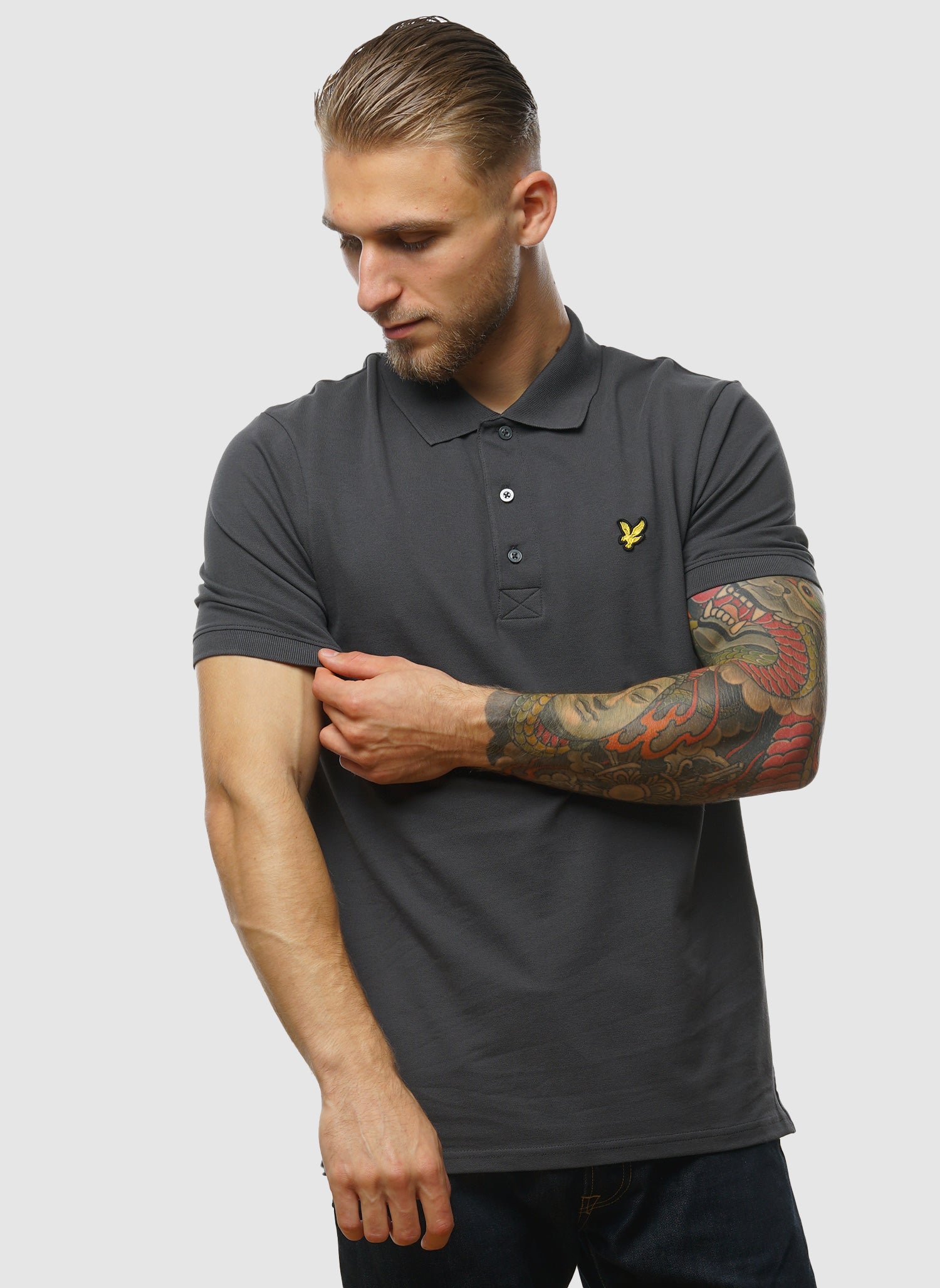 Plain Poloshirt - Gunmetal
