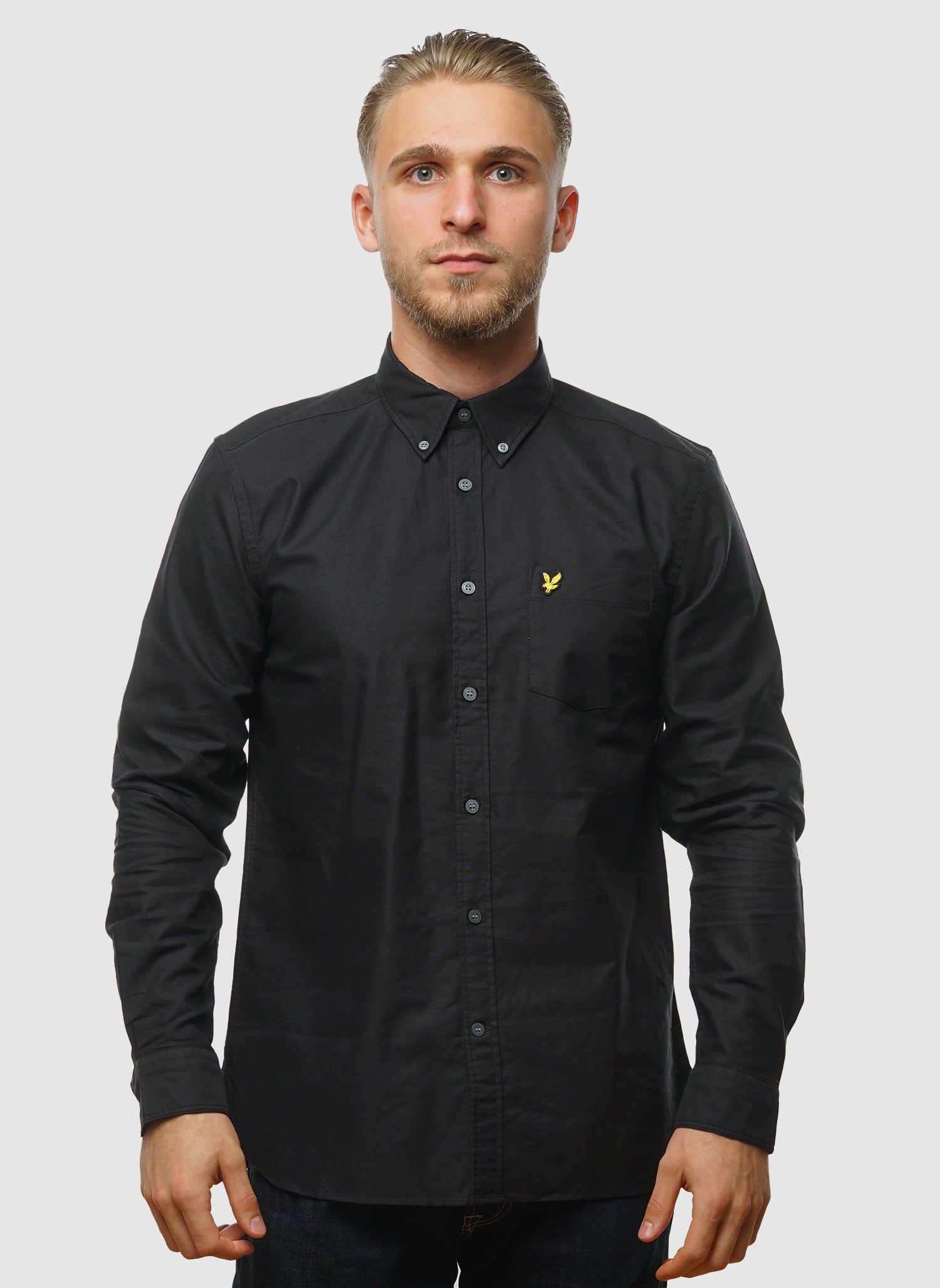 Plain Oxford Hemd - Jet Black