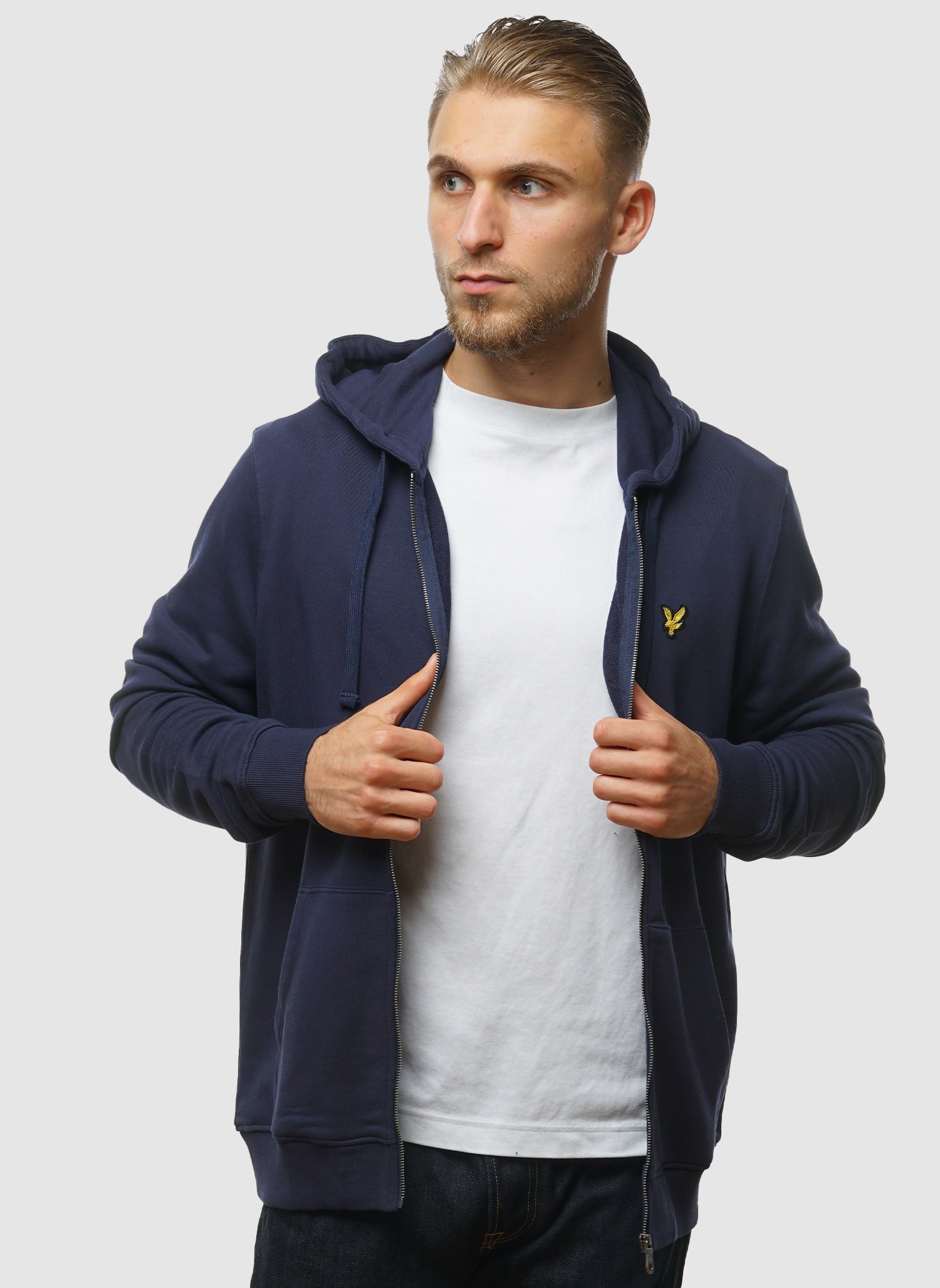 Zip Through Hoodie - Navy