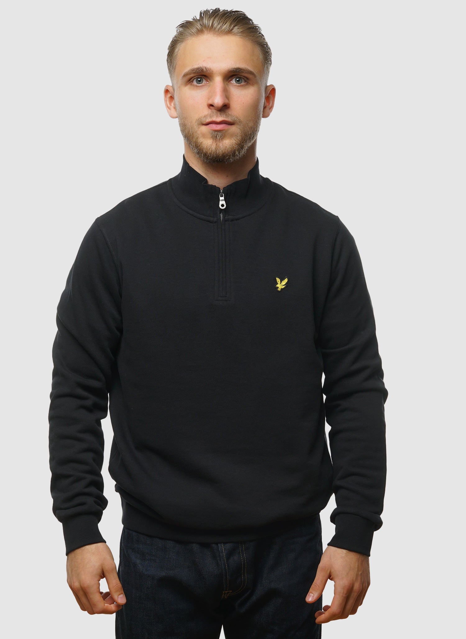 Loopback 1/4 Zip Sweatshirt - Jet Black
