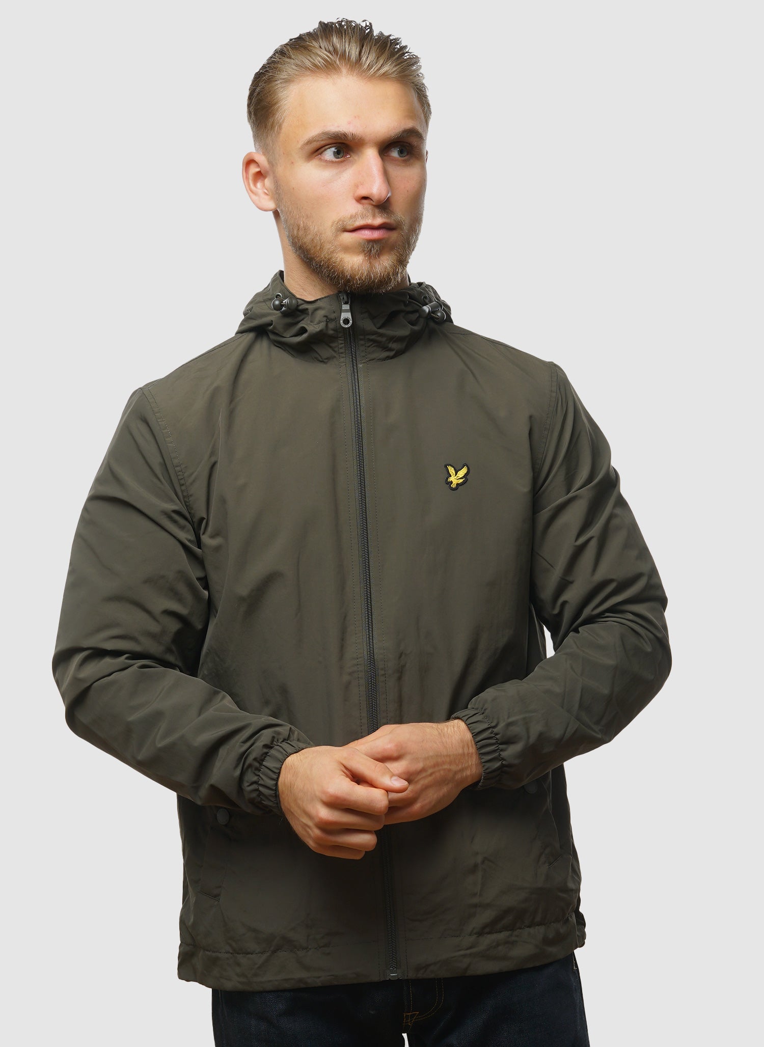 Zip Through Hooded Jacket - Olive