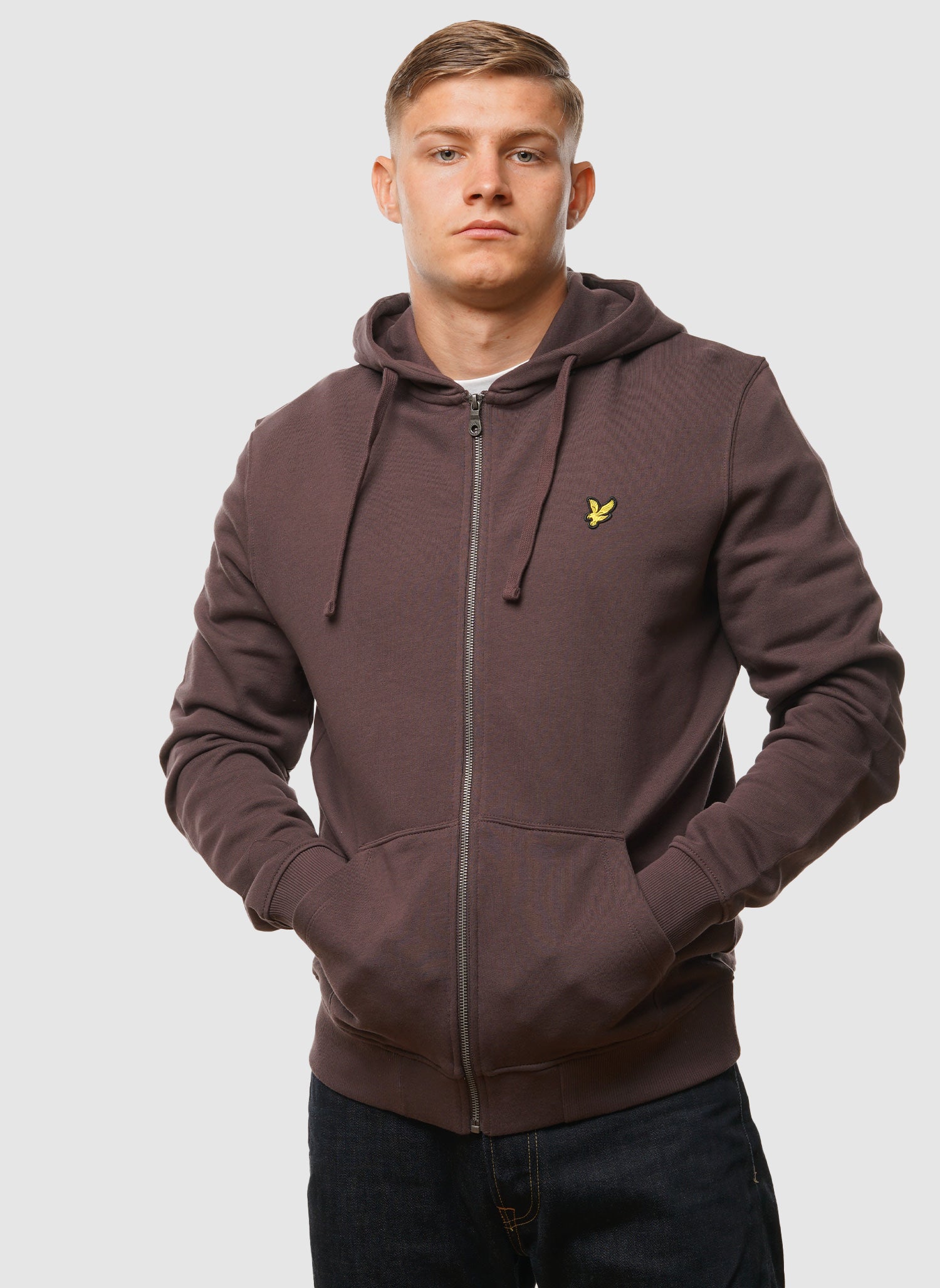 Zip Through Hoodie - Espresso