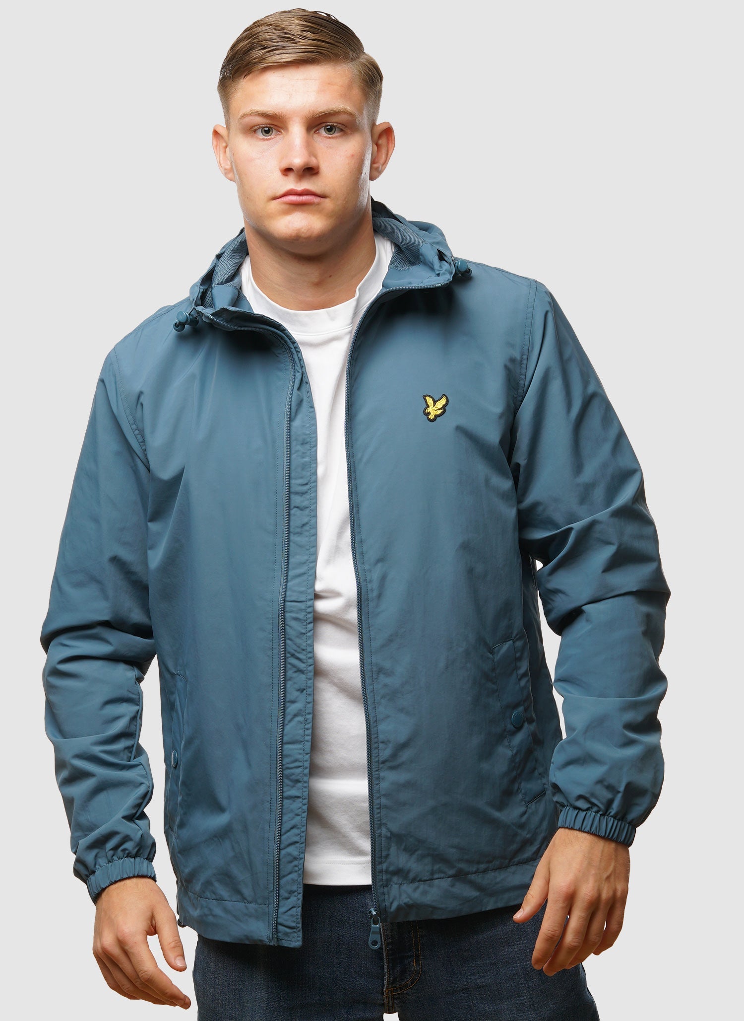 Zip Through Hooded Jacket - Deep Water