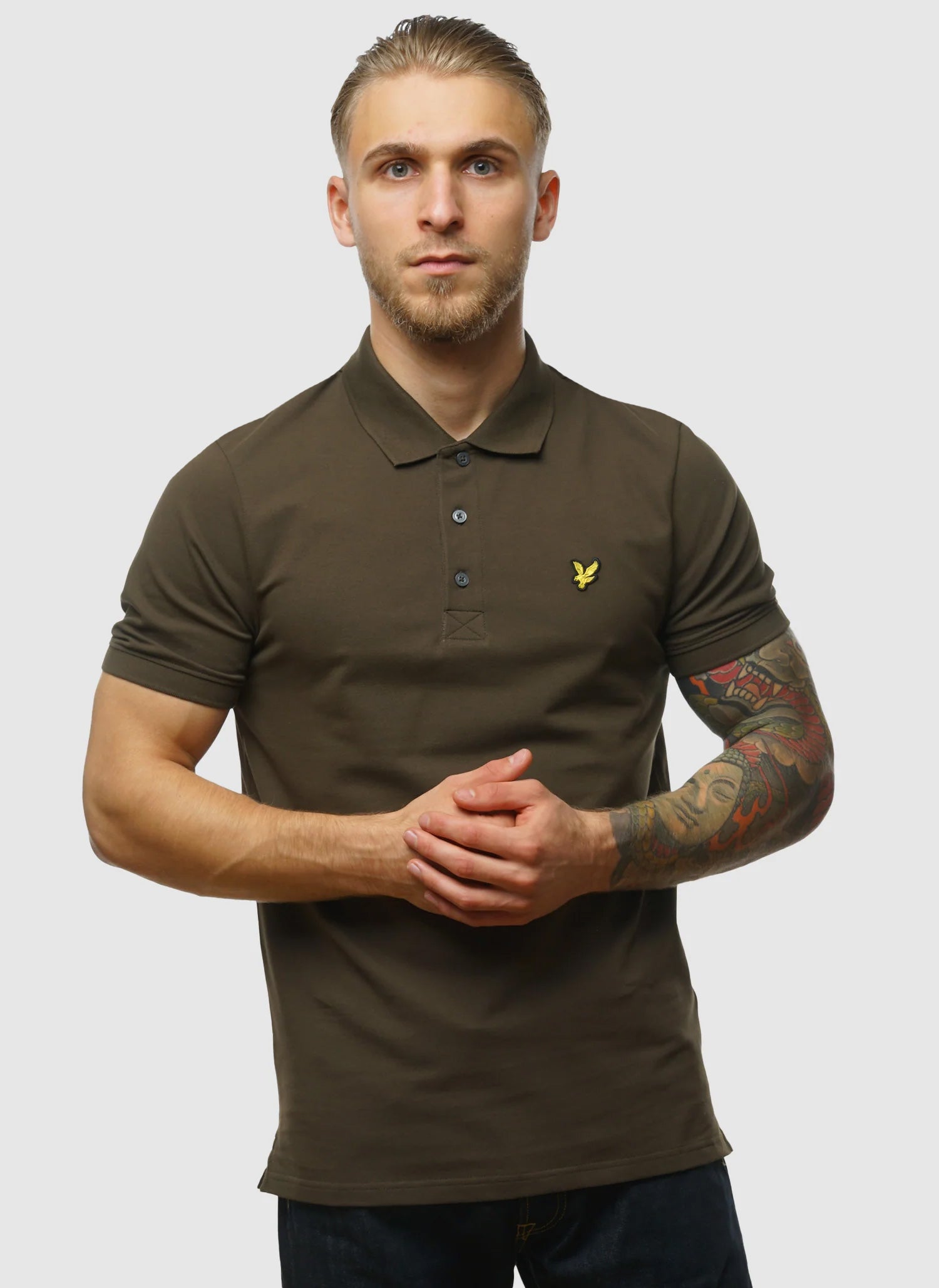 Plain polo shirt - Olive