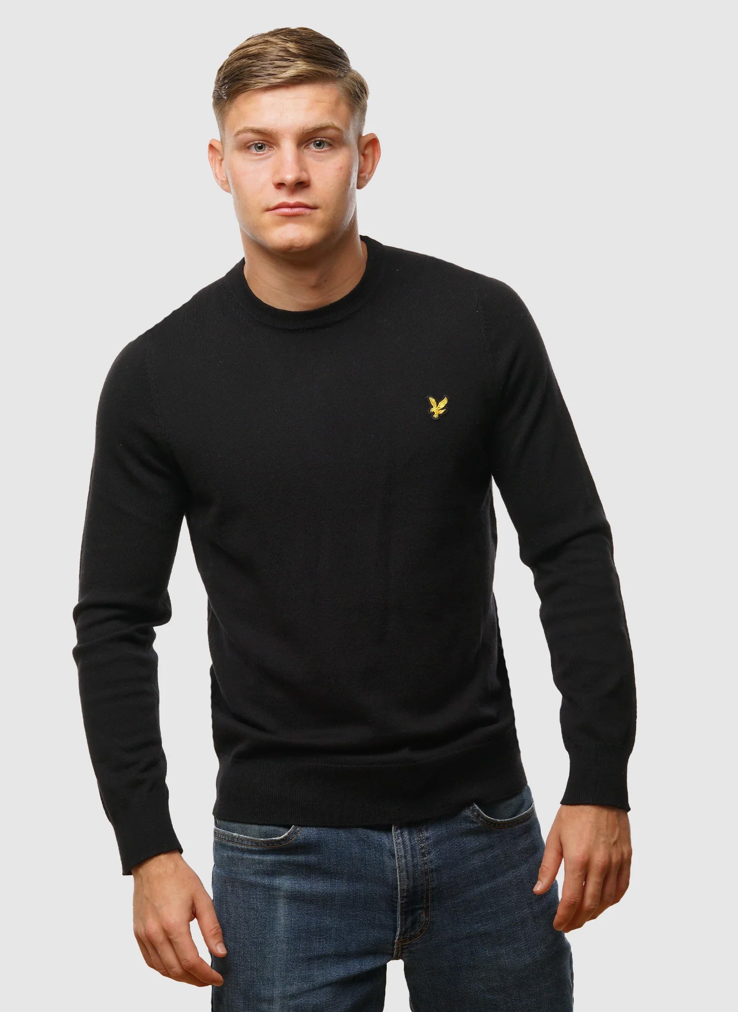Cotton Merino 12gg Jumper - Jet Black