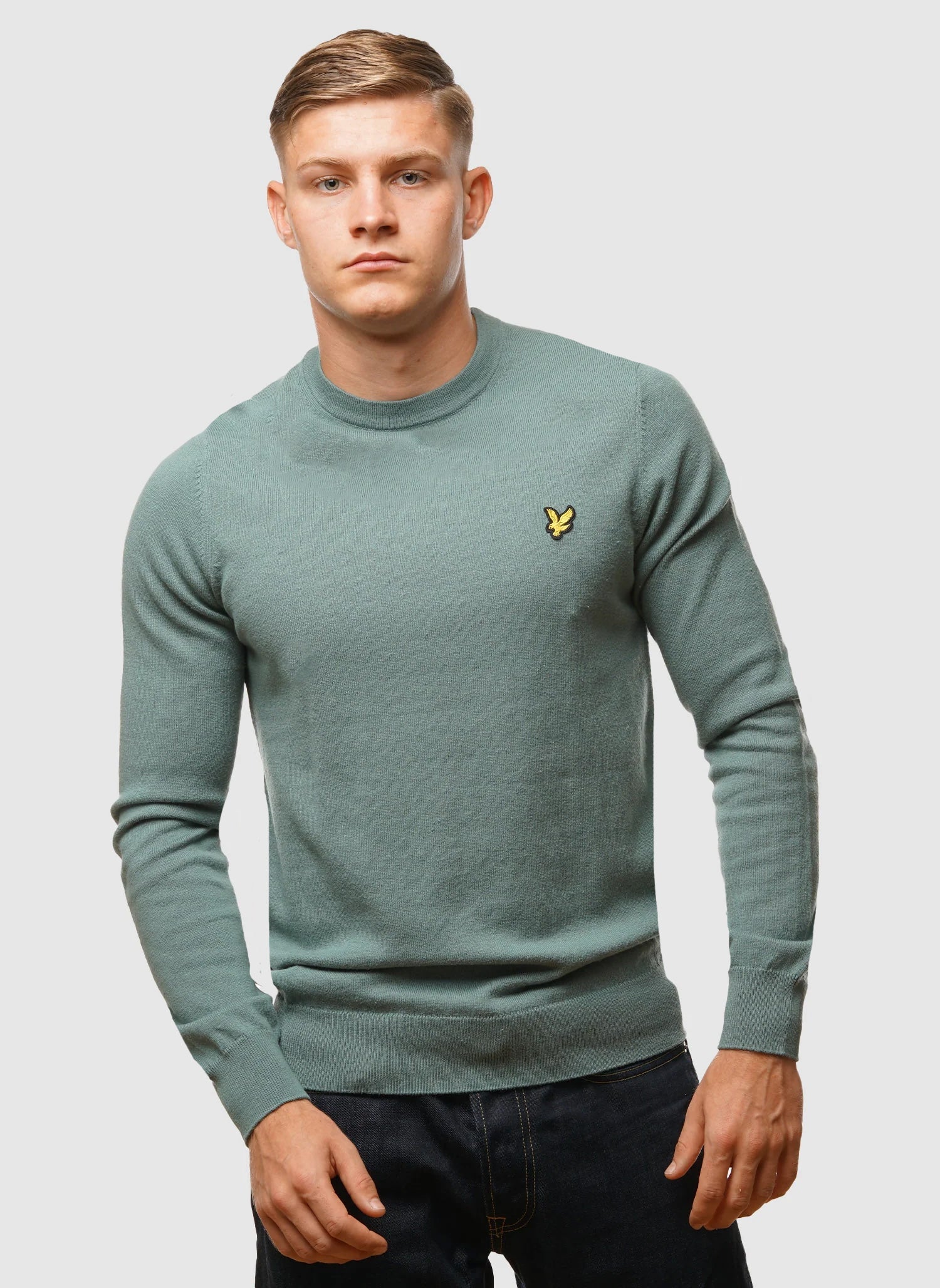 Cotton Merino 12gg Jumper - Agave Green