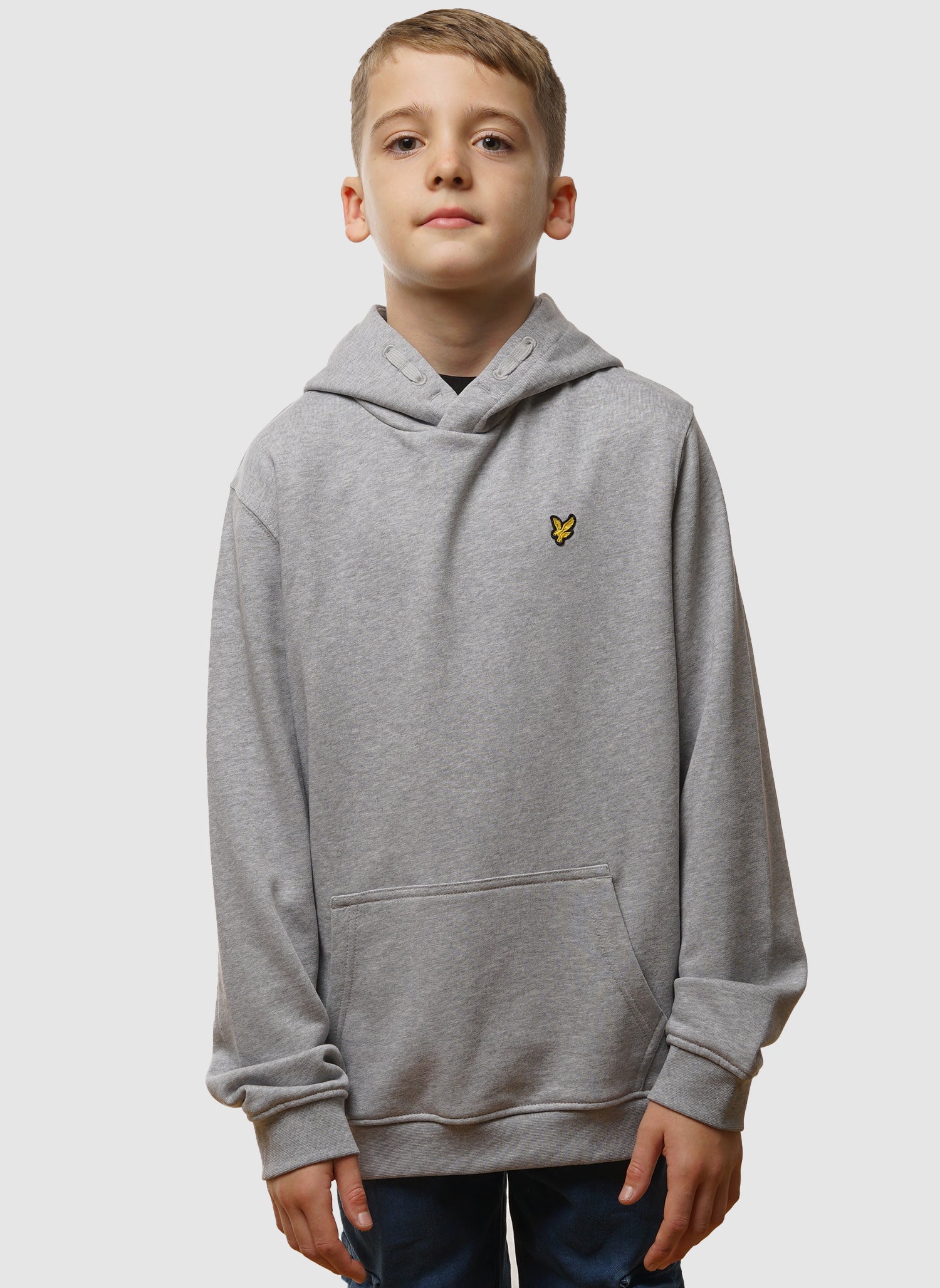 Kids Pullover Hoodie - Light Gray Marl