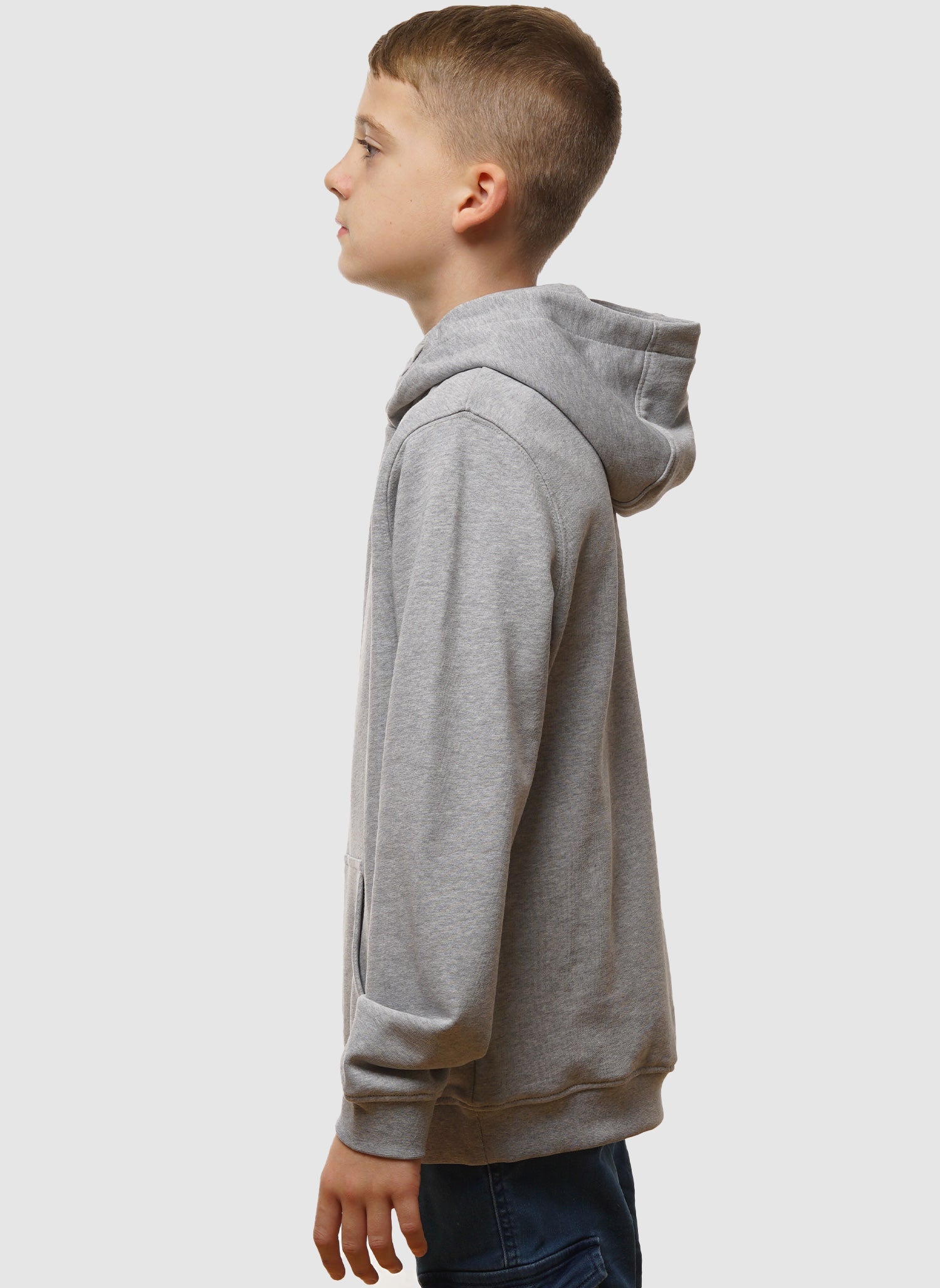Kids Pullover Hoodie - Light Gray Marl
