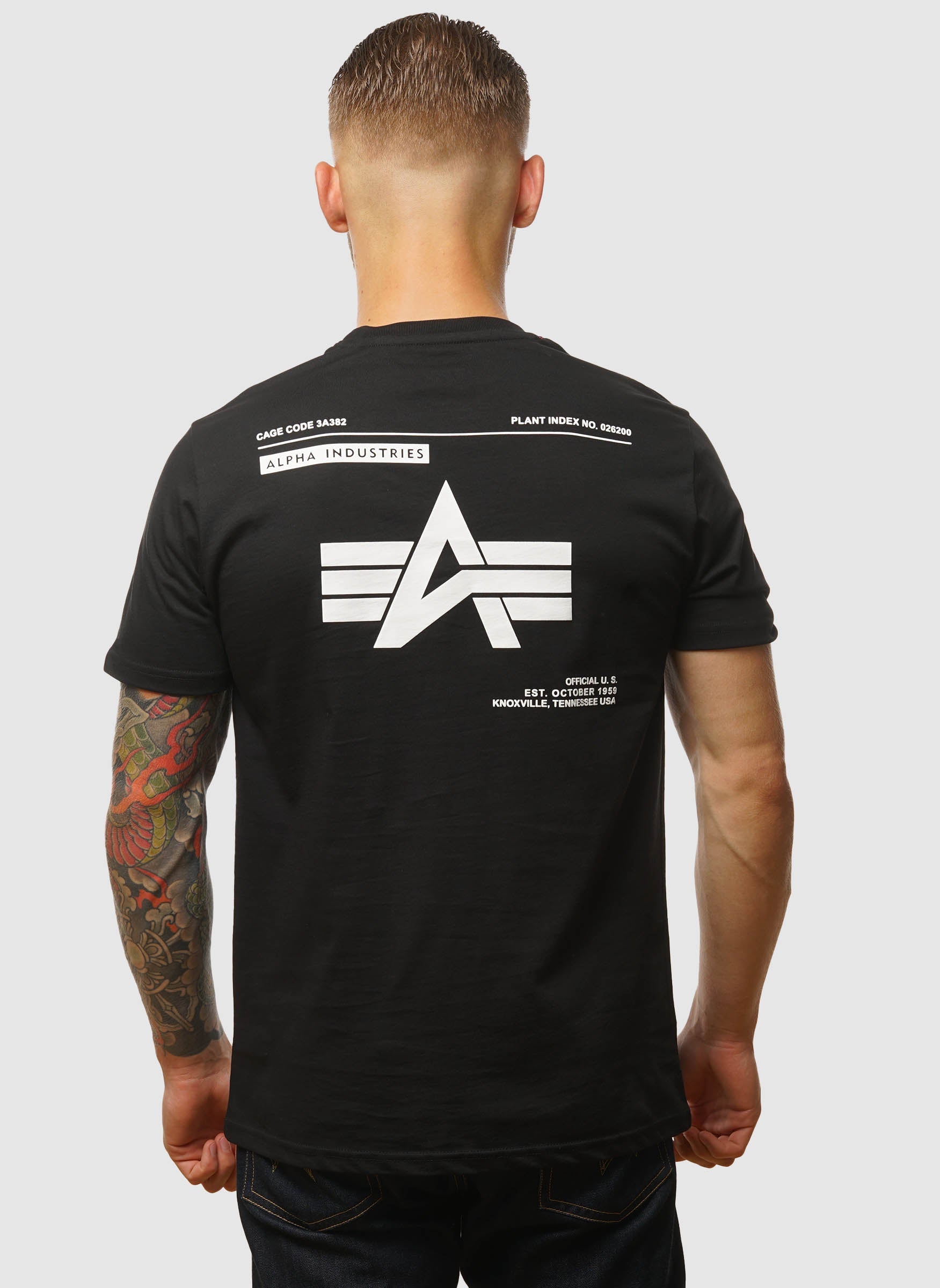 Label Back Print T-Shirt - Black