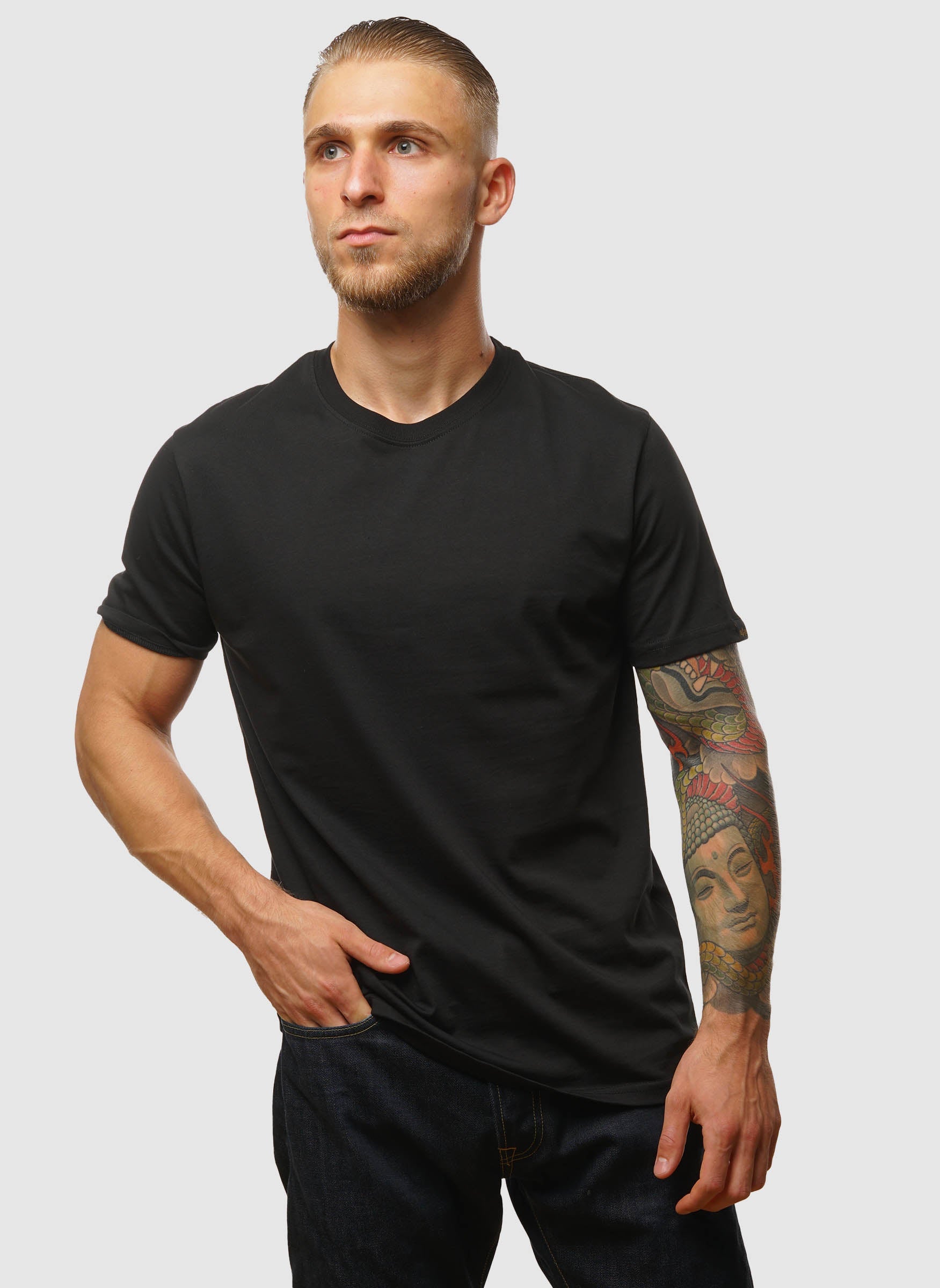 Label Back Print T-Shirt - Black